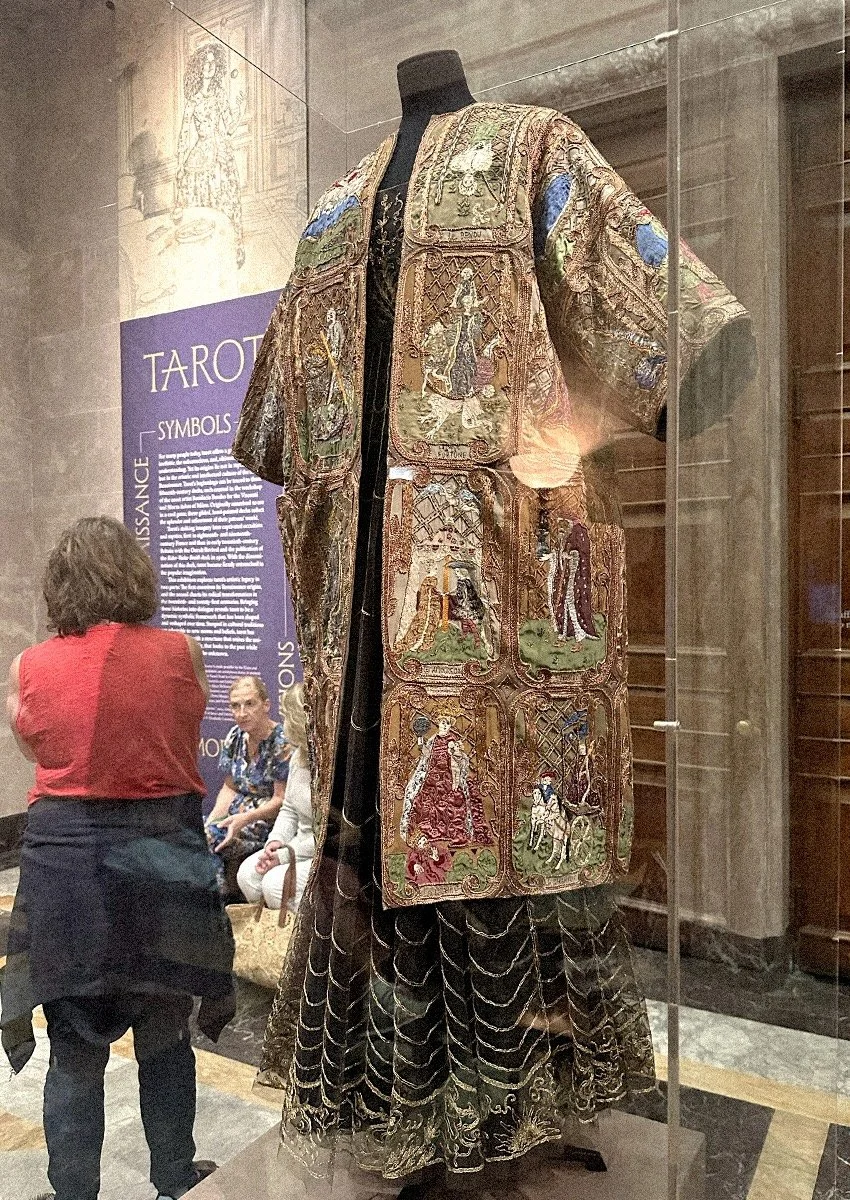 A heavily embroidered robe on a mannequin