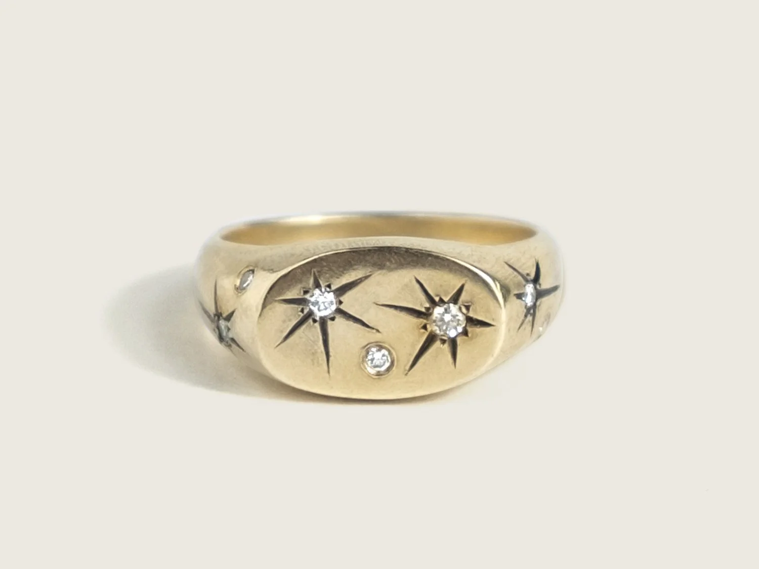 Diamond Night Sky Signet Ring, made to order