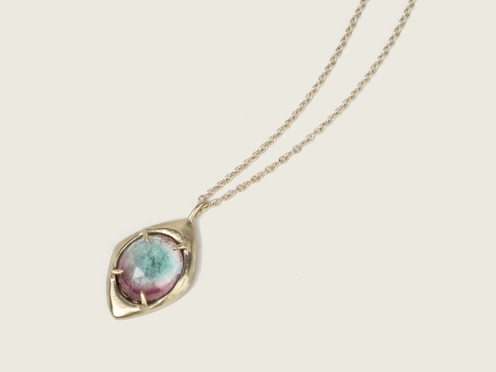 Watermelon Tourmaline Una Pendant Necklace