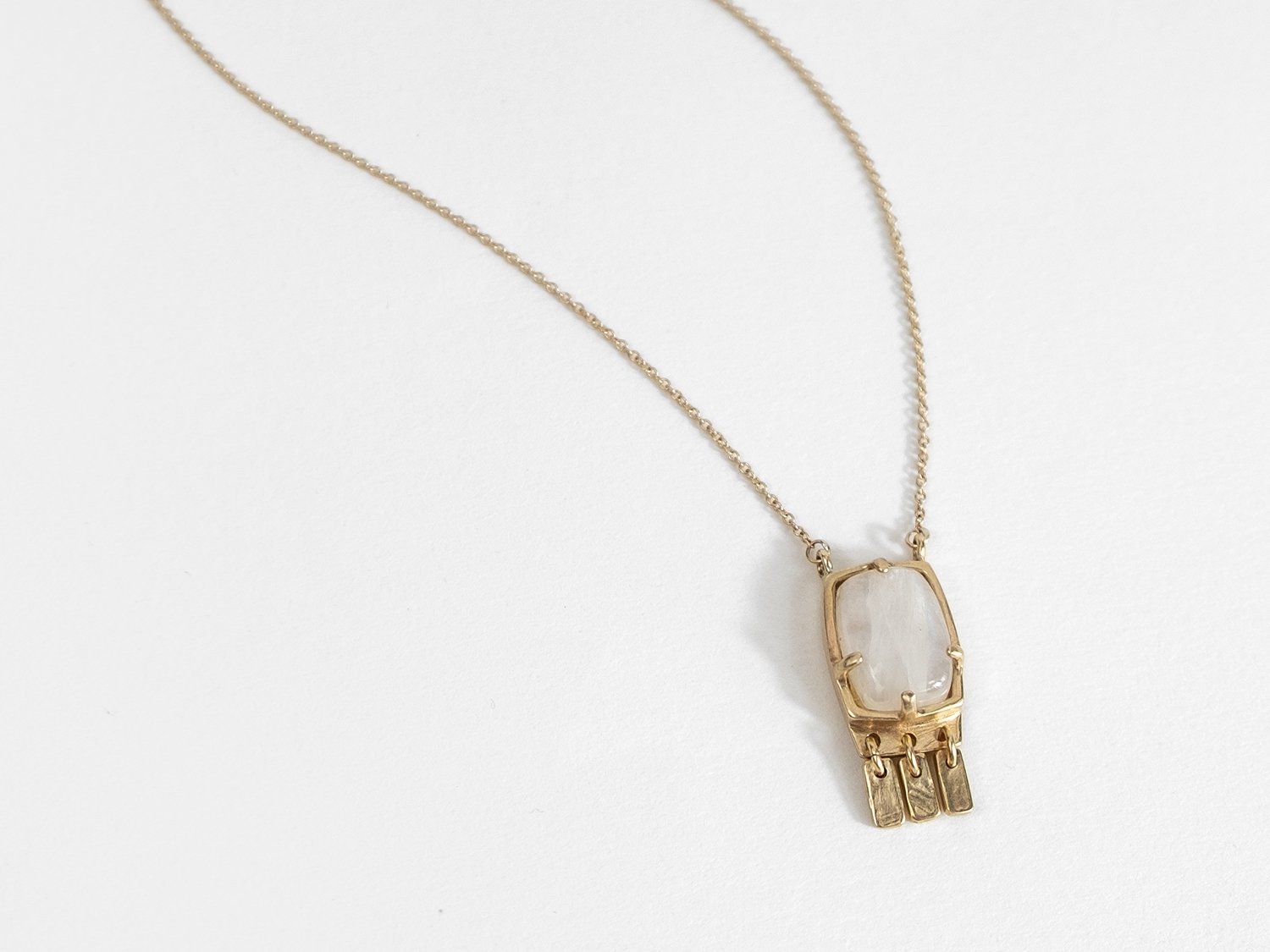 Moonstone Slab Necklace in gold