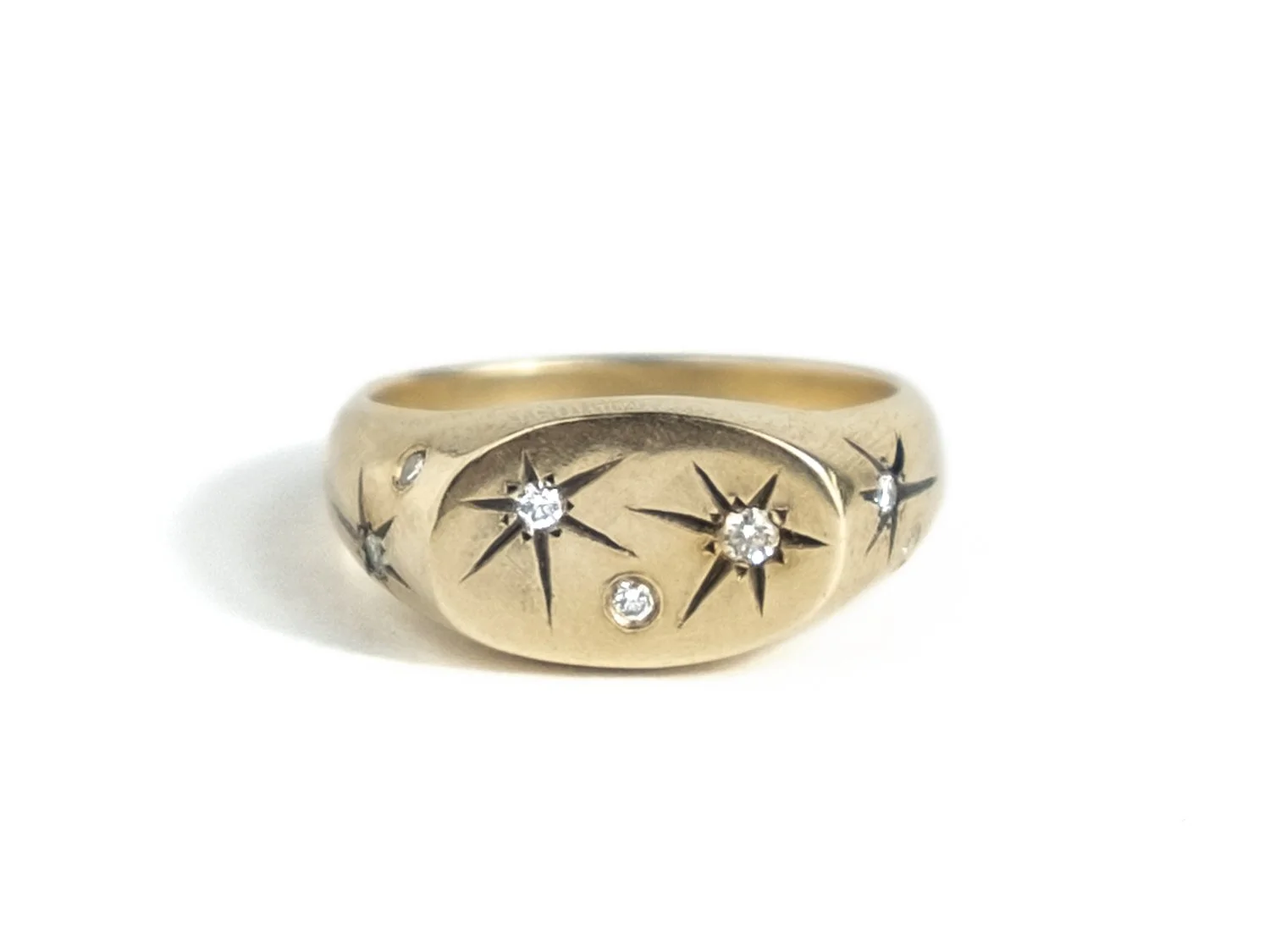 Diamond Night Sky Signet Ring, made to order