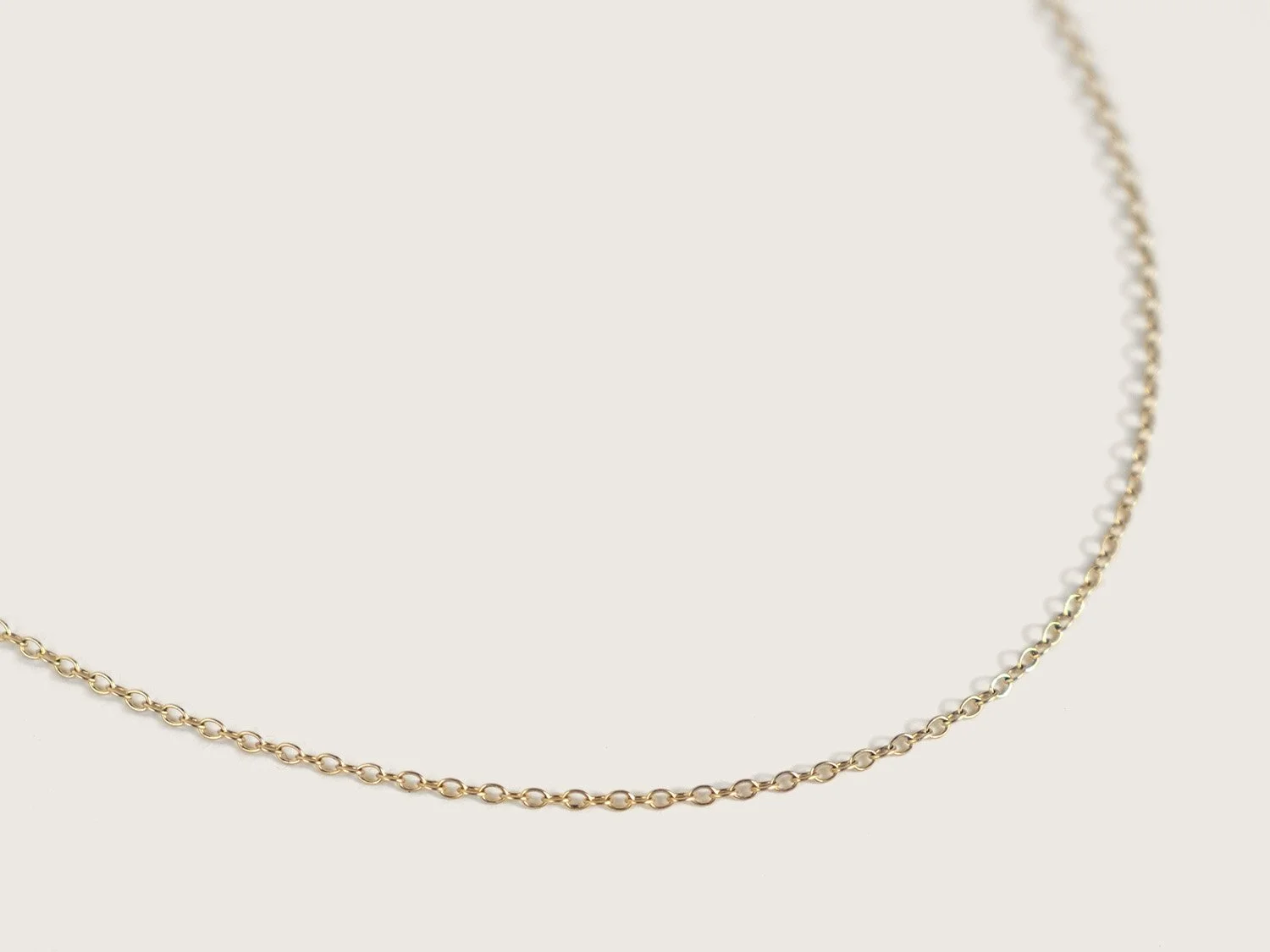 Solid 14k gold cable chain necklace