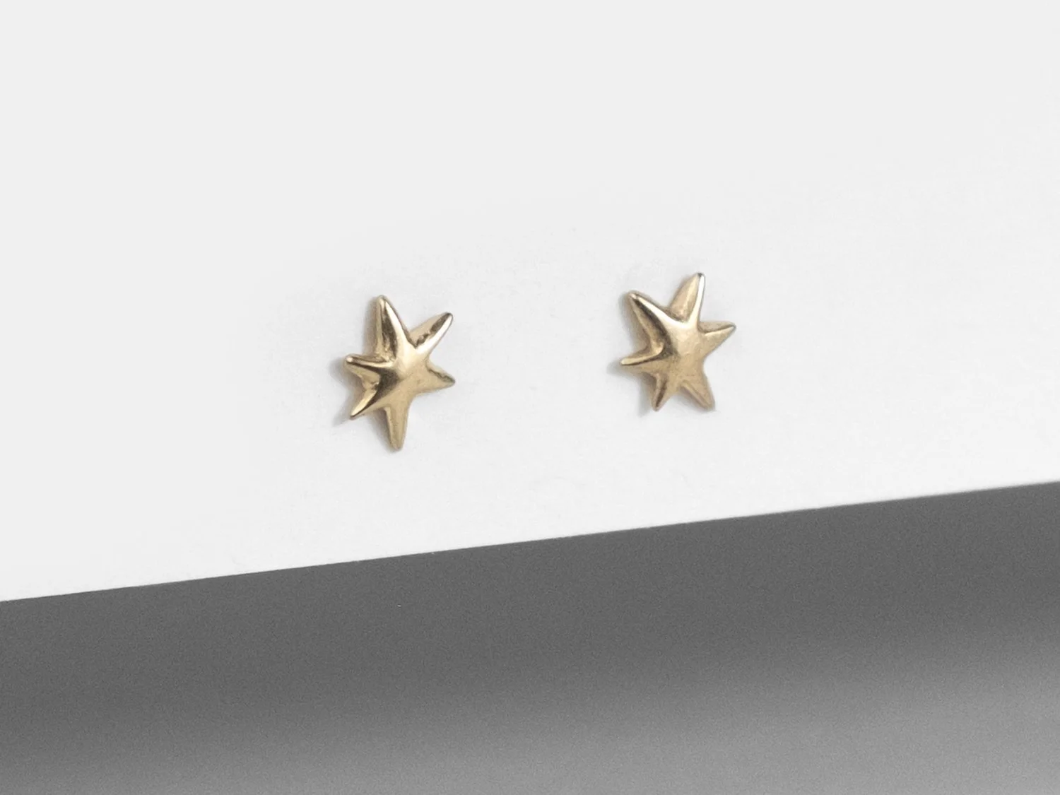 6-pointed star stud earrings in gold by Sara Golden Jewelry