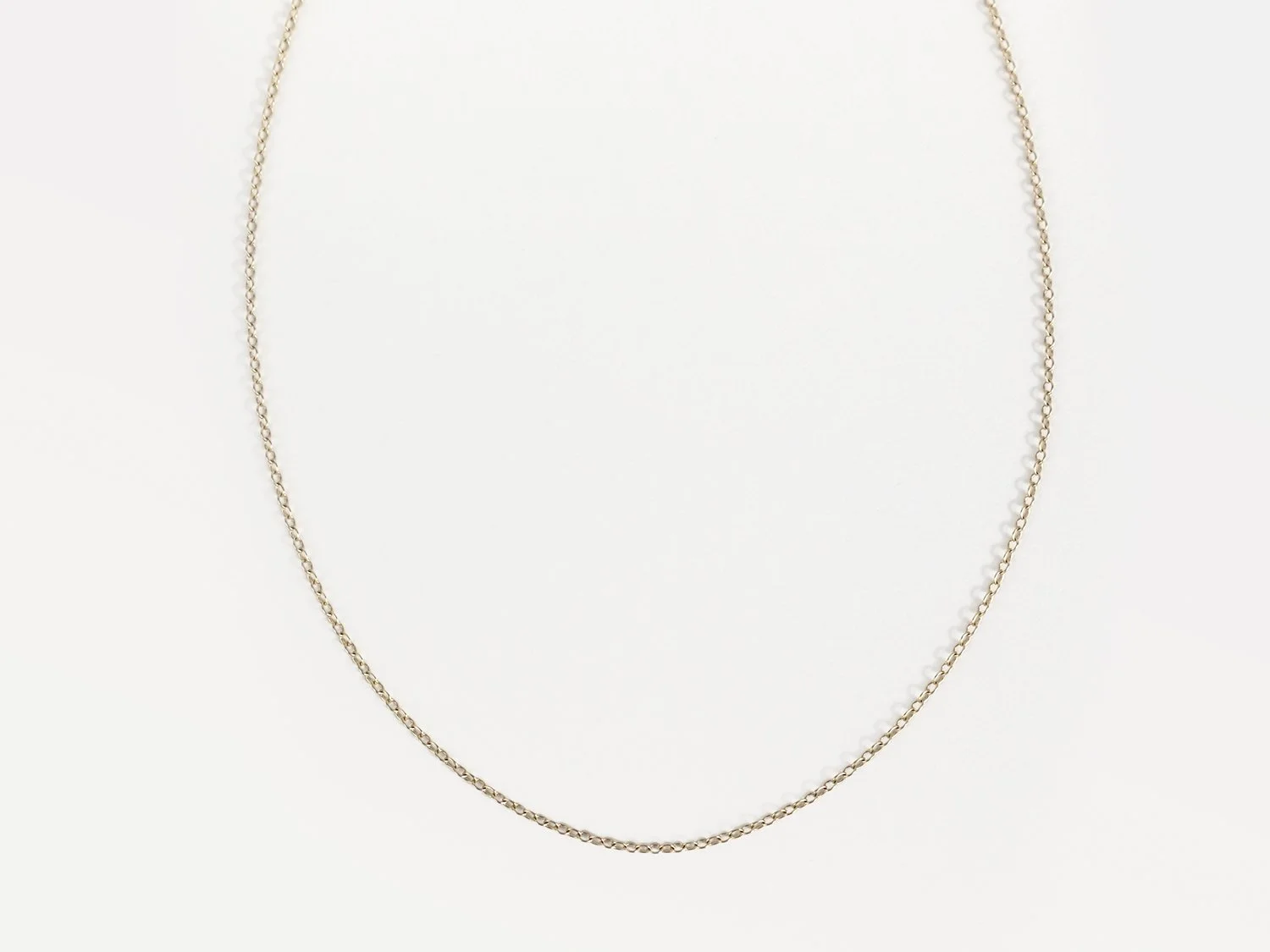 Solid 14k gold cable chain necklace
