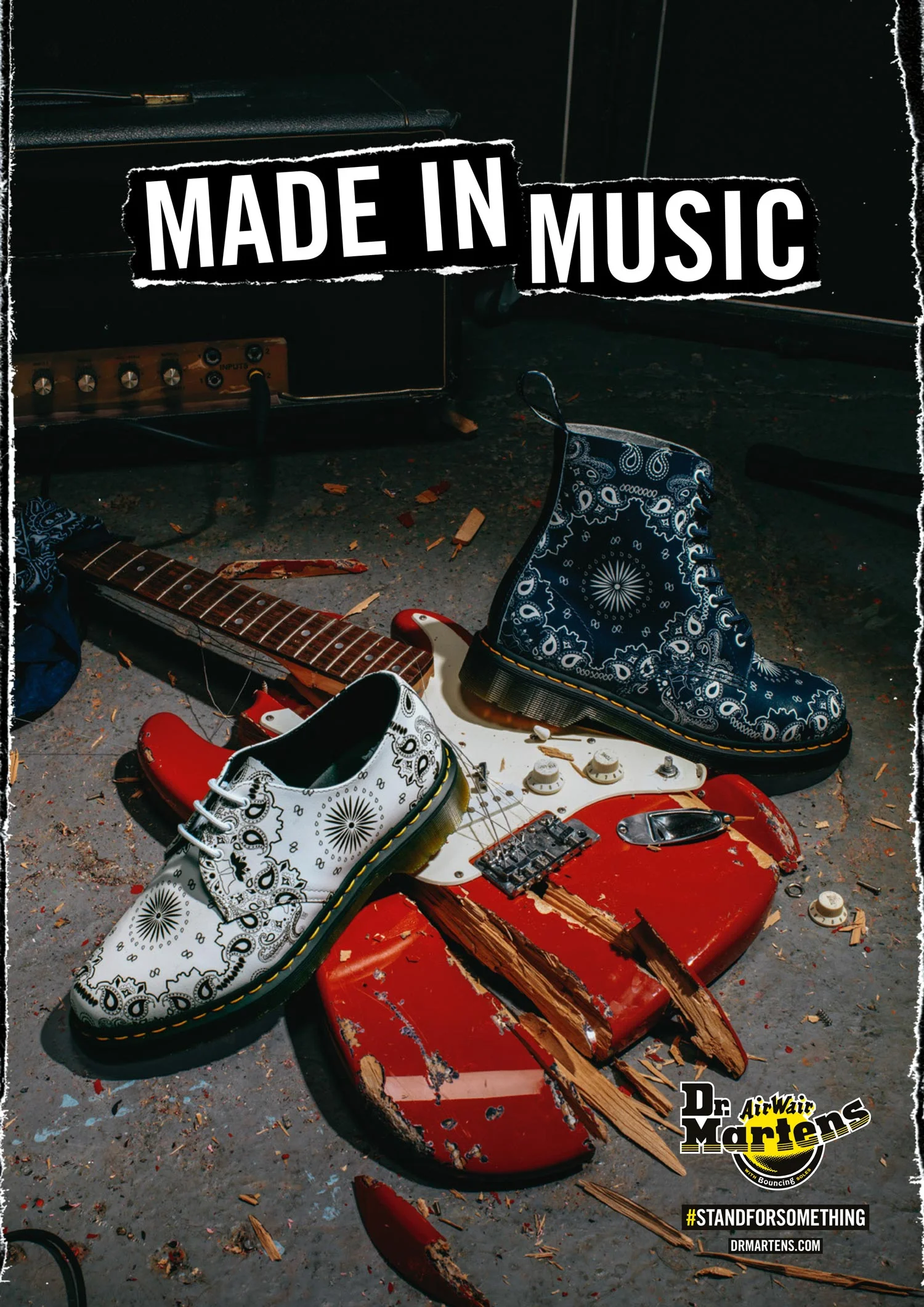 Dr Martens Set design smashed guitar