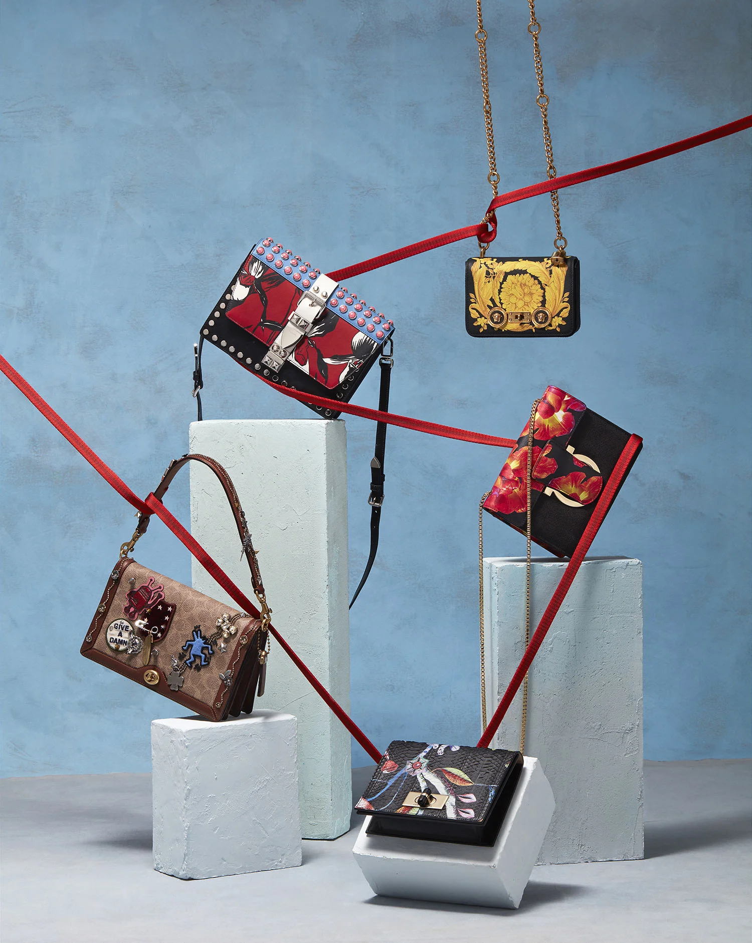 Sunday Times set design still life of bags on blocks