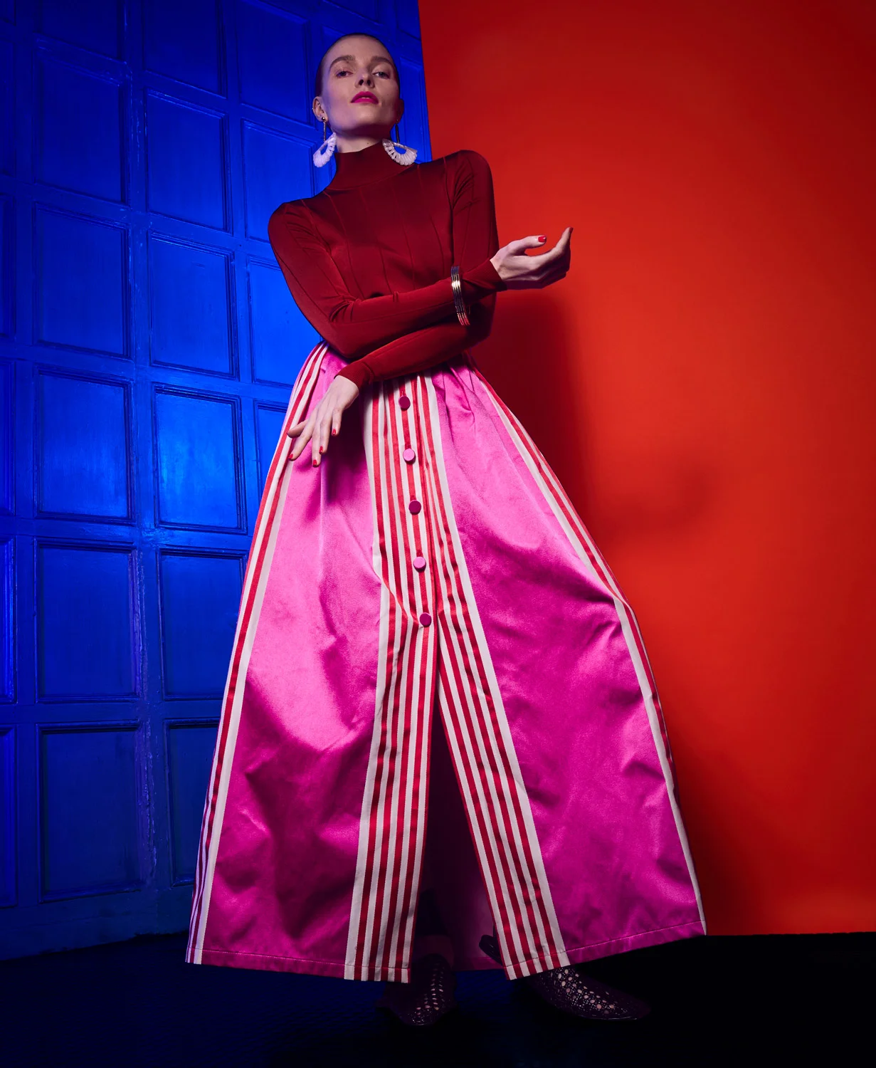 Matches_Marta_Ferri_Pink_Red_stripe_skirt.jpg
