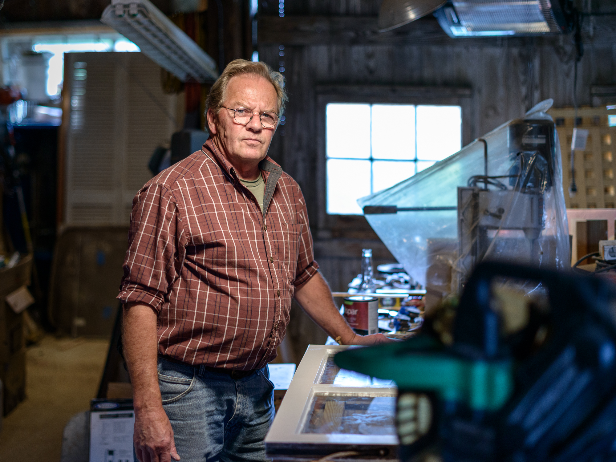 Tim in his Workshop, Waterford, Virginia, 2015