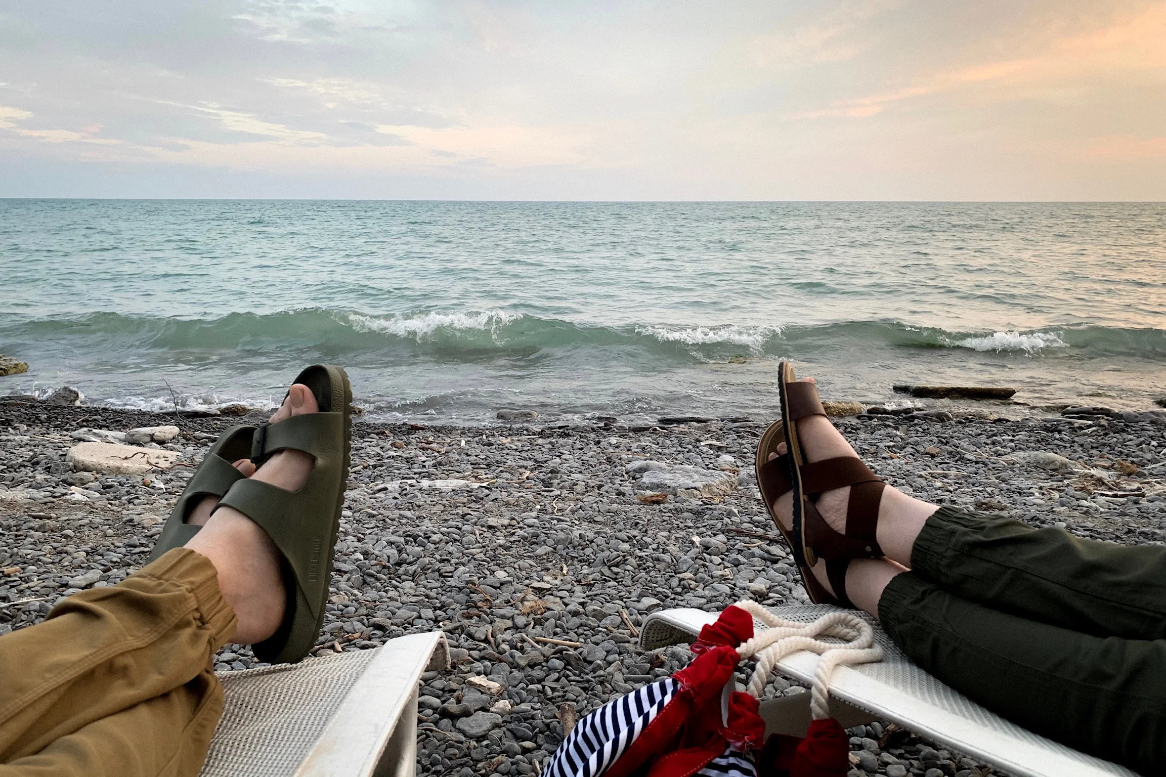 Sitting and reading with my husband on the beach in Prince Edward County. Yes, we were lazy enough on this particular day.