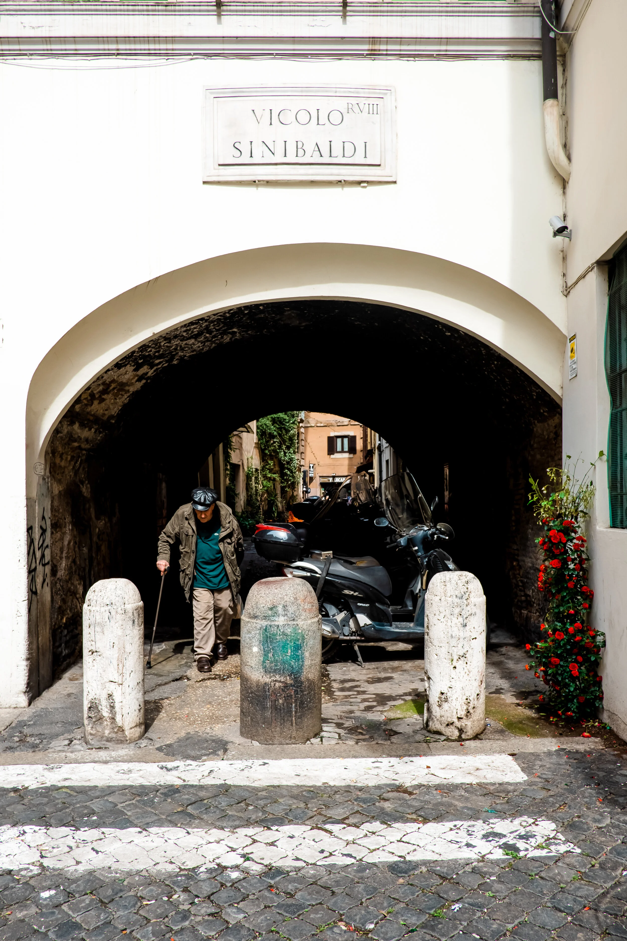 An elderly in Rome, Italy.
