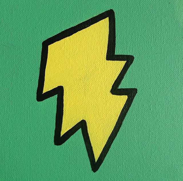 Robot detail π¨ #lightningbolt #acrylicpainting #canvas