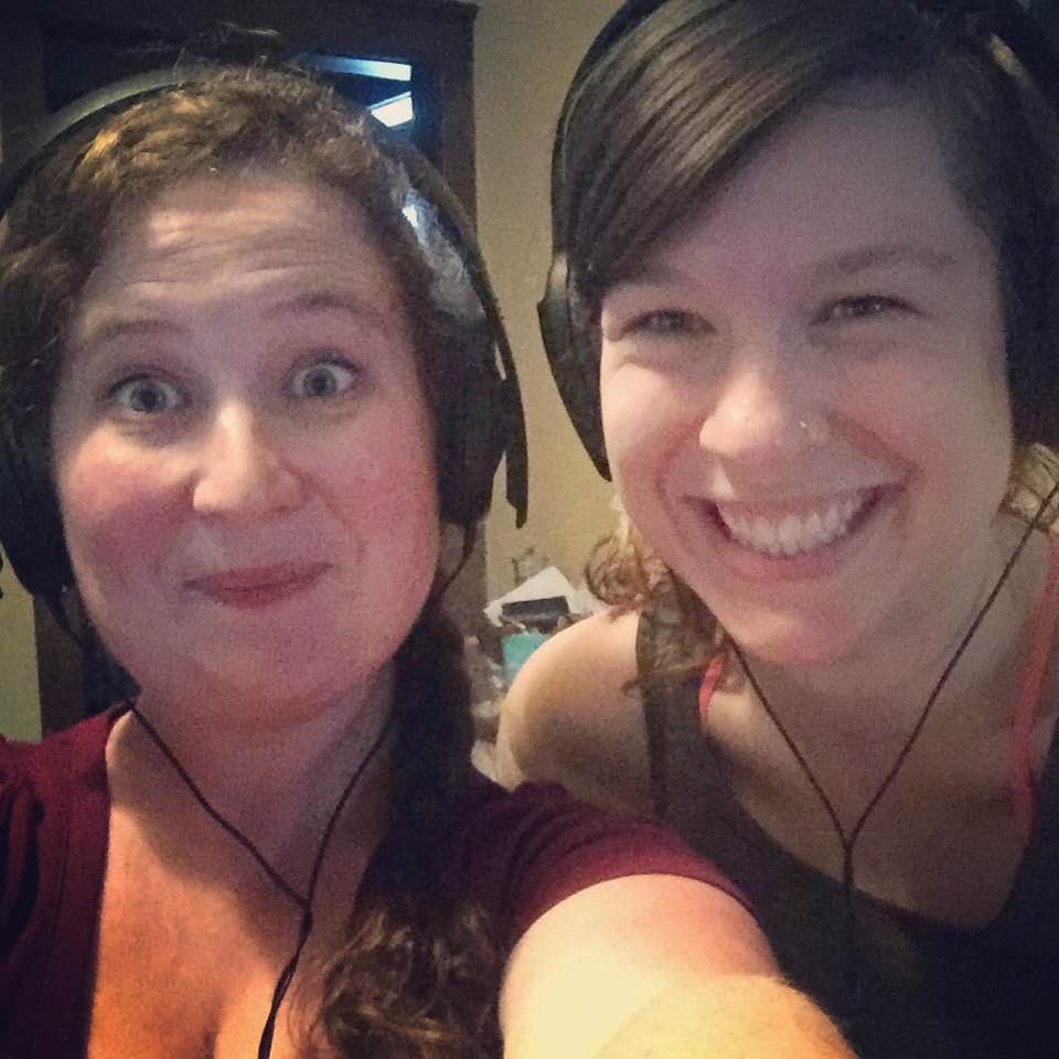 Leah Frires and I recording for this week's podcast! 