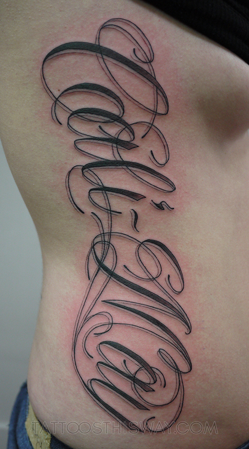 faith cursive tattoo font