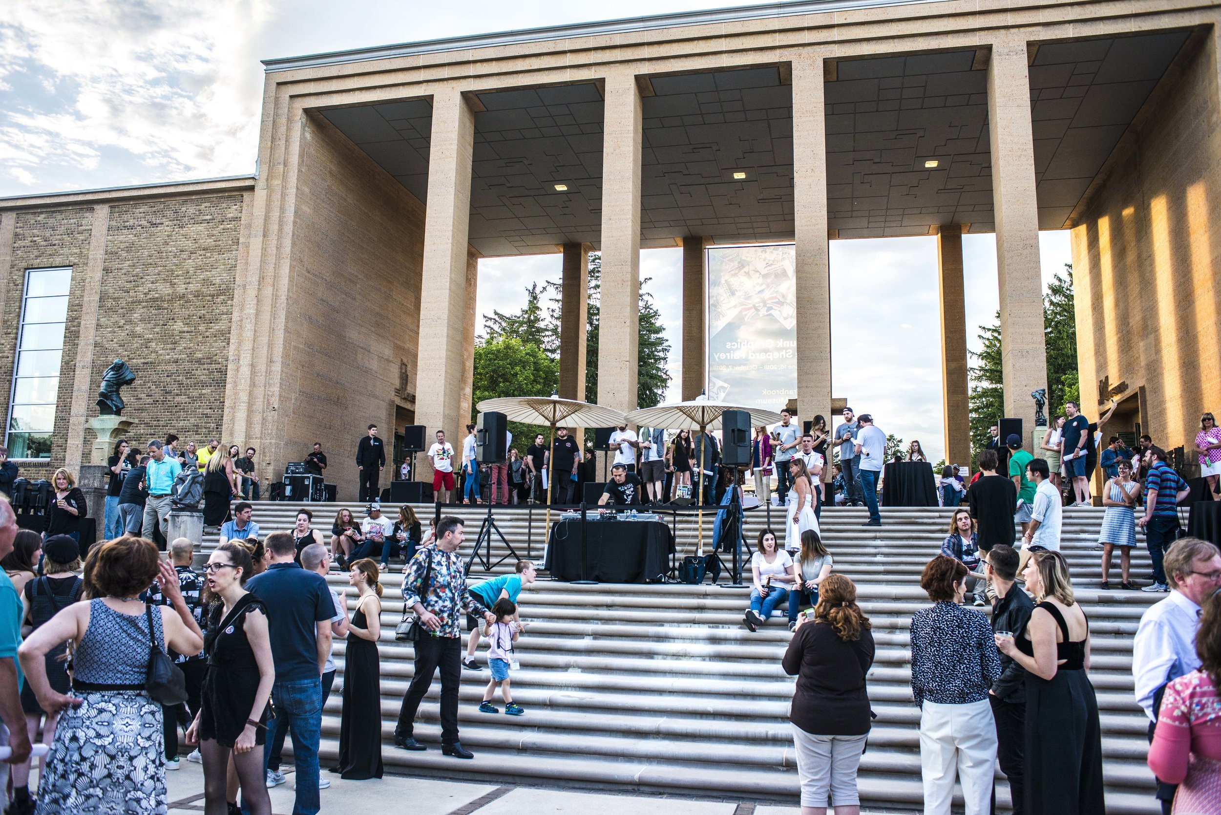 Shepard Fairey DJing at the Cranbrook Art Museum - 2018