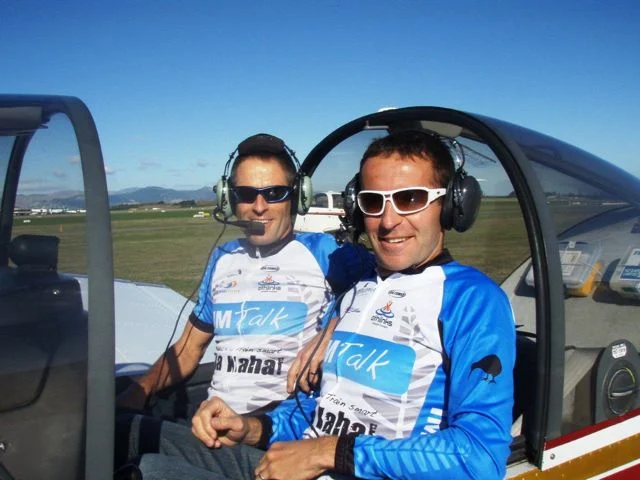 Rob Holt and John getting ready to fly