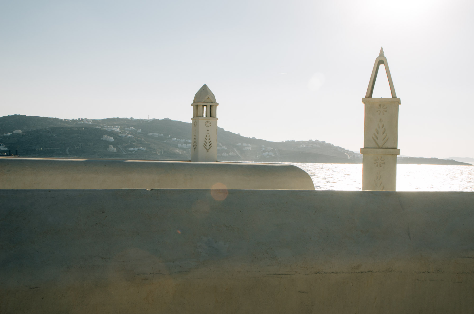 Towers over the water