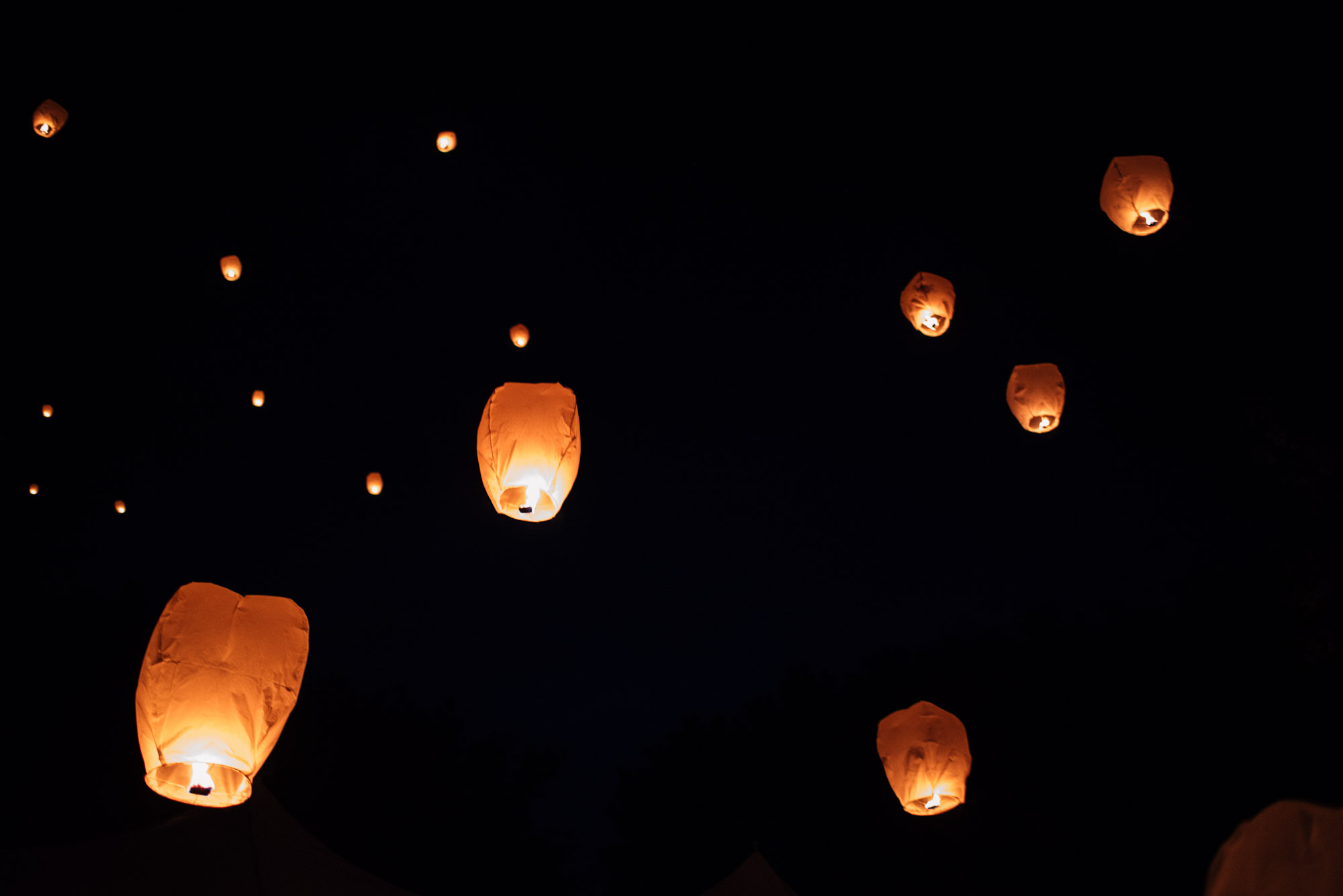 Floating Chinese lanterns
