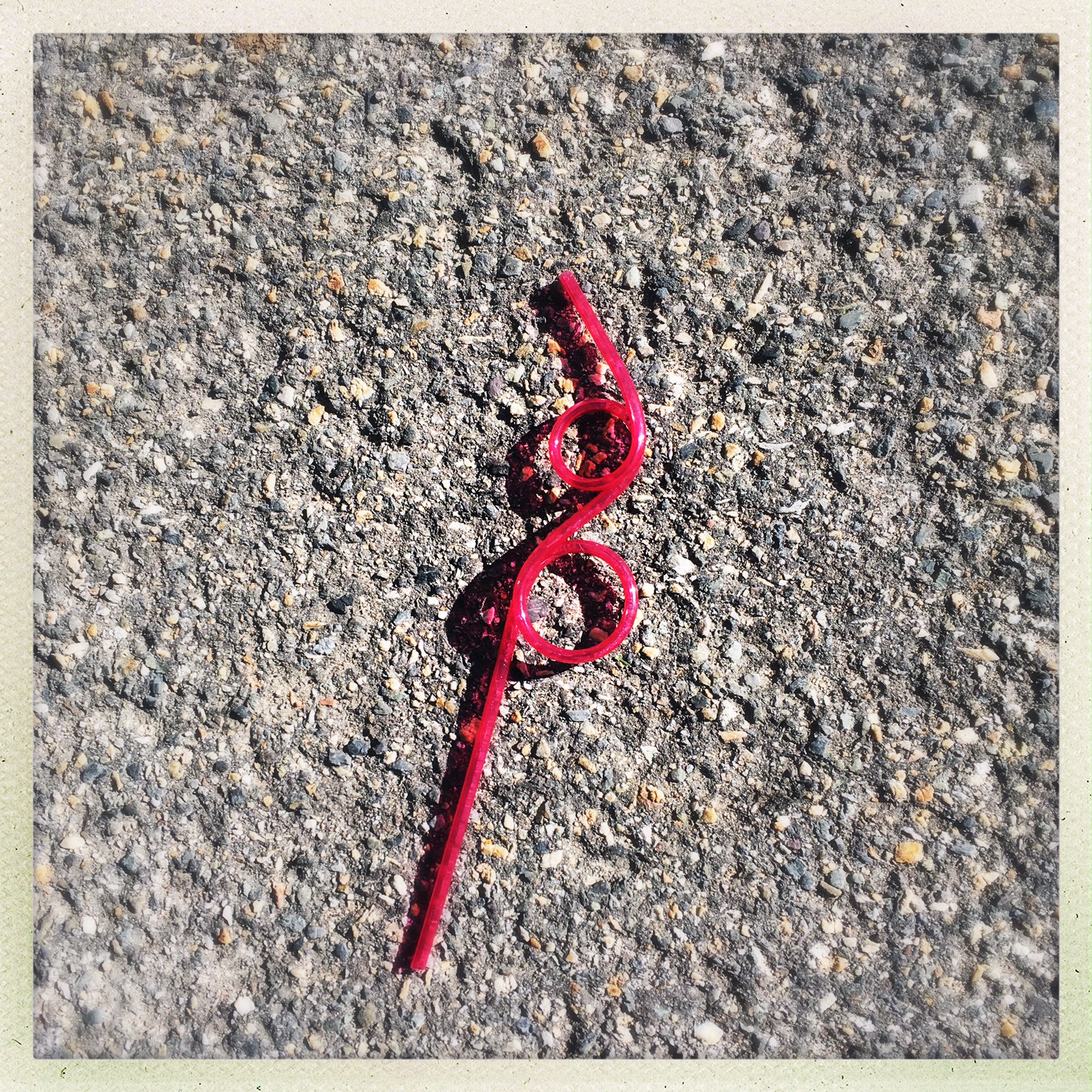  discarded (lost?) crazy straw. forlorn. 