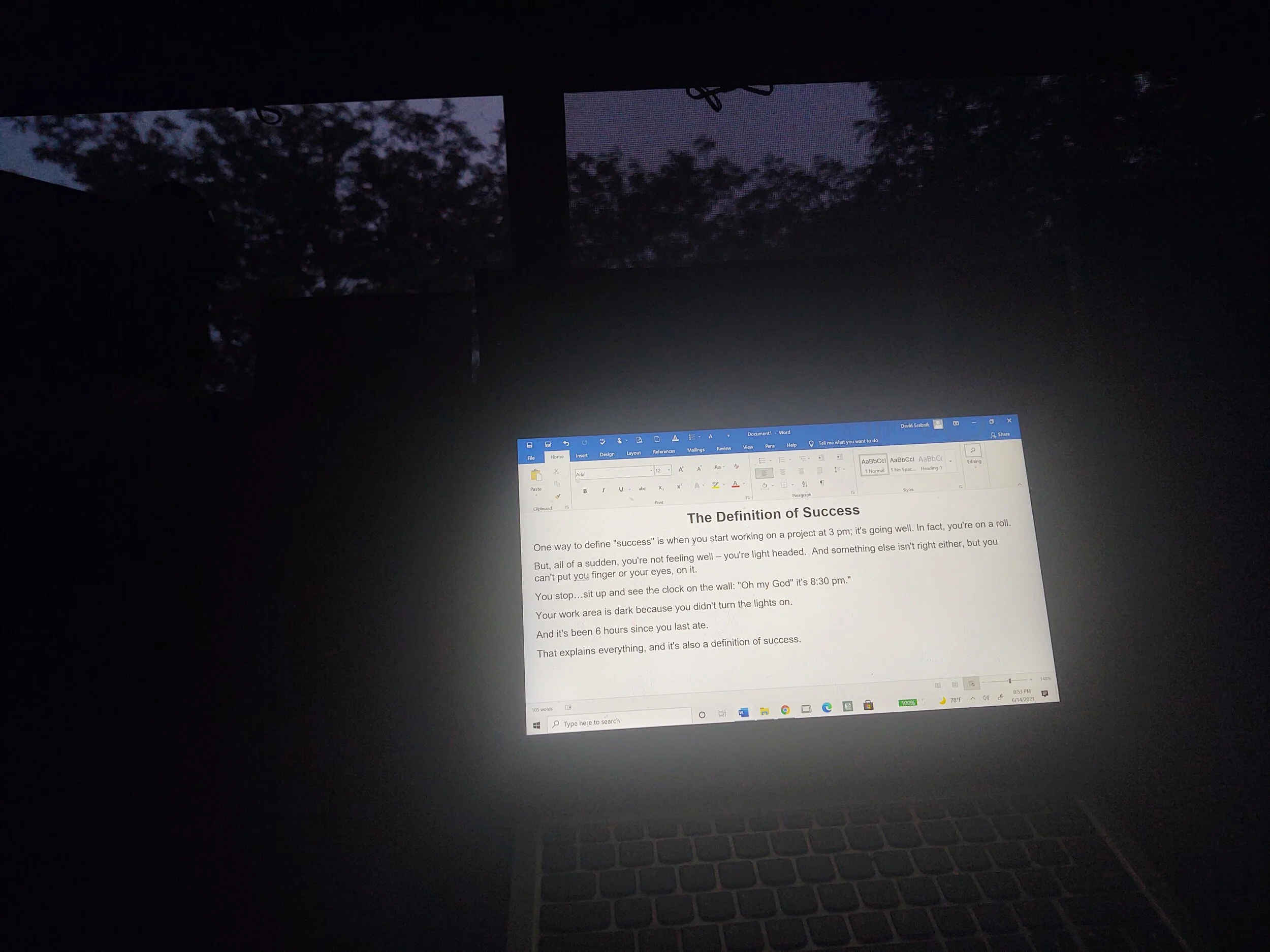 Seeing the Light in the Darkness (One Definition of Success)