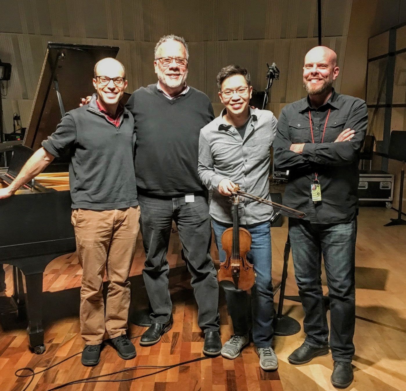 Orion Weiss, Frank Huang and SiriusXM Engineer Jack MacInnes