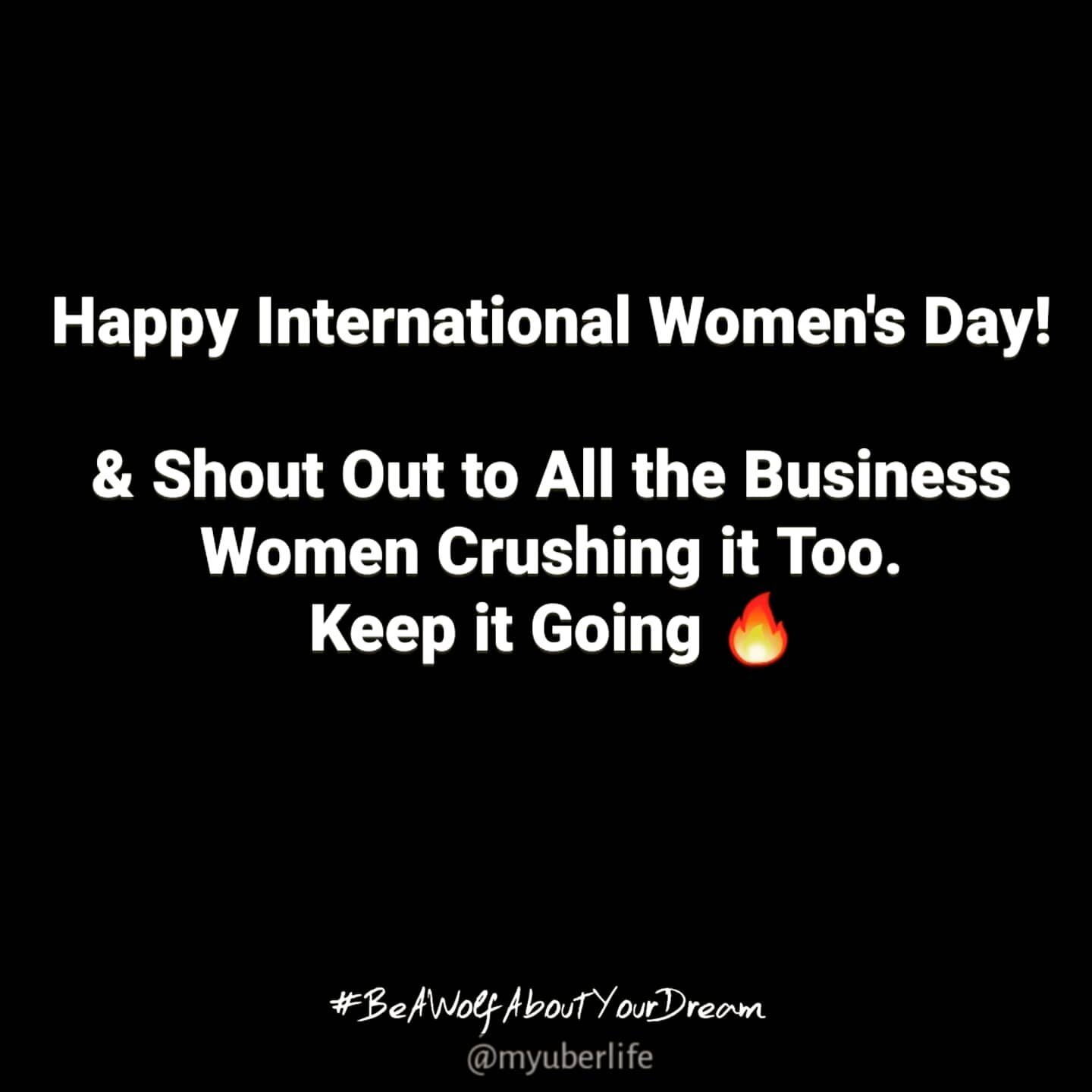 🙏🏾✊🏾💫💯
-
Be a W&Uuml;LF about your dream. 
-
#internationalwomensday
- 
#MULFMAB
#MYUBERLIFE 
#leadership 
#entrepreneurship 
#business
#finance
#diversity
#equality
#culture
#blackownedbusiness
#blackInvestors
#blackentrepreneurs
#blackWealth
#