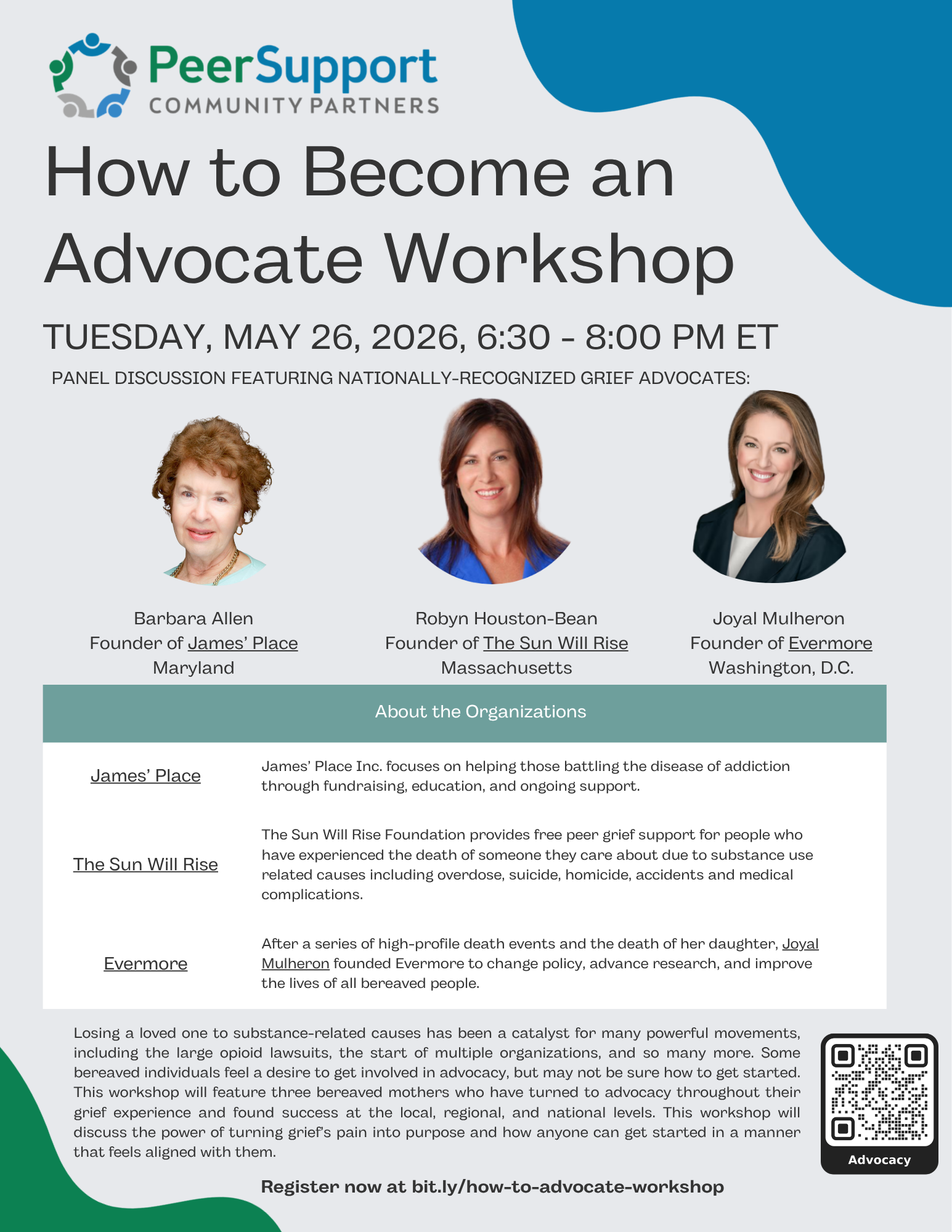 SADOD's May Psychoeducational Virtual Workshop. How to become an advocate. 