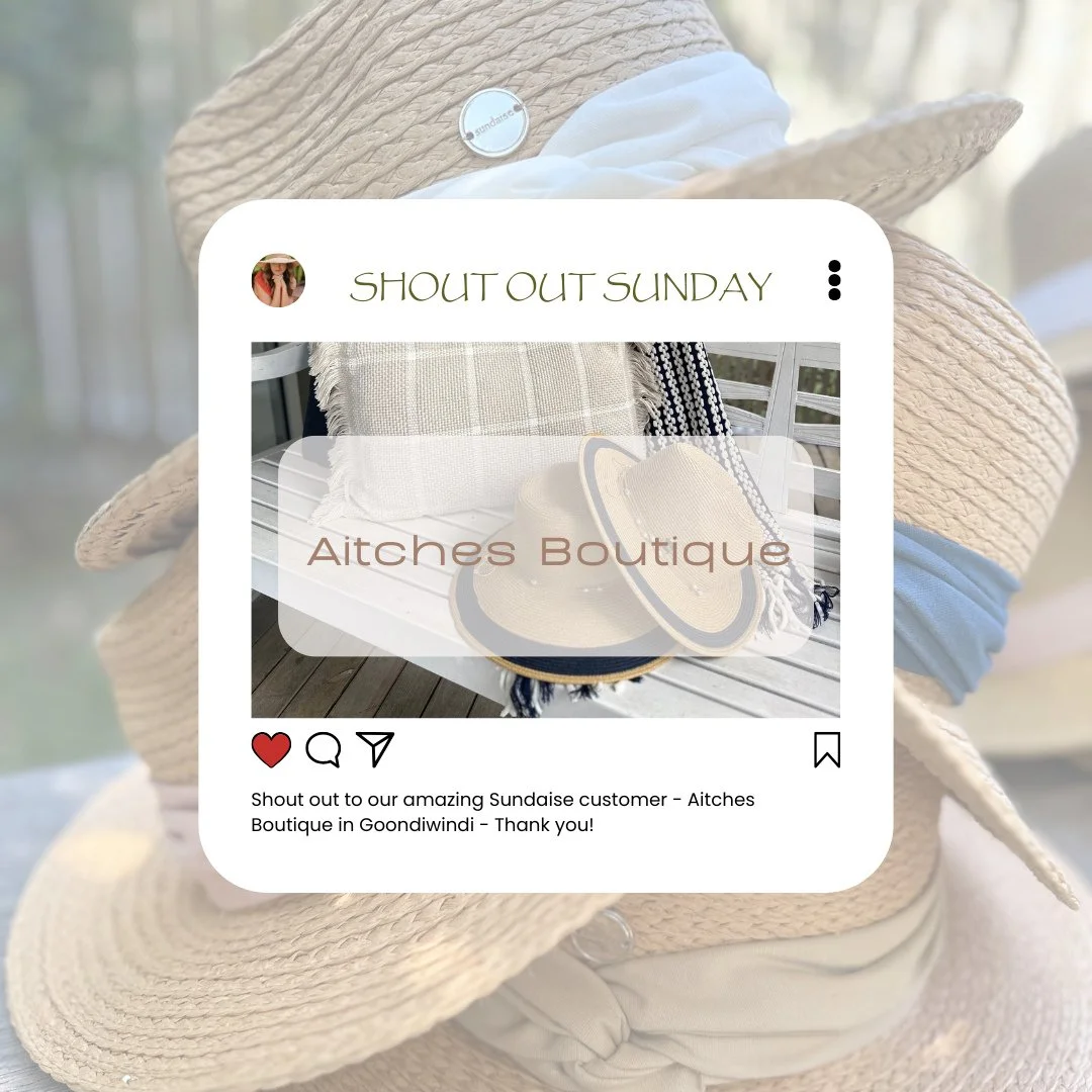 📢SHOUT OUT SUNDAY - Shout out to the wonderful Aitches Boutique in Goondiwindi QLD. Thank you for being a 'Sundaiser' and supporting our business - we appreciate you @aitchesboutique1 🤩 ⁠
⁠
⁠
⁠
⁠
#sundaise #sundays #shoutout #supportingbusiness #sm