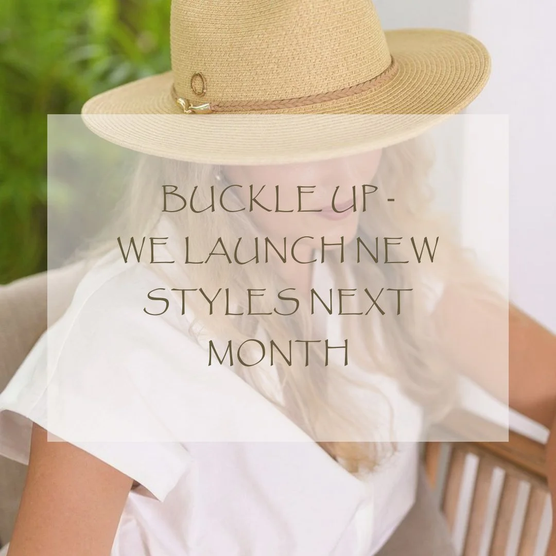 Buckle up - We launch all our new styles next month at the Sydney Trade Fair - So excited - you are going to love what's coming! 🎉🤩⁠
⁠
⁠
⁠
⁠
#new #comingsoon #sundaise #sundaisehats #hats #panamahats #widebrimhat #summerstyle #sunprotection #instyl