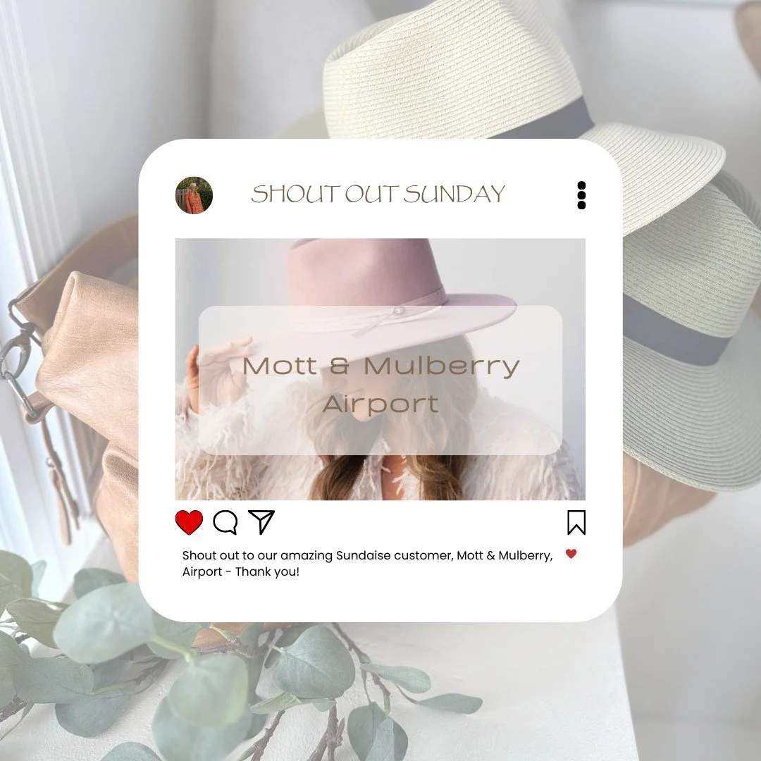 📣SHOUT OUT SUNDAY - Shout out to our wonderful customer, Mott &amp; Mulberry Airport. Thank you for all your support over the years. We appreciate you 😍🫶🏼⁠
⁠
⁠
⁠
⁠
#sundaise #sundays #shoutout #supportingbusiness #smallbusiness #womeninbusiness #