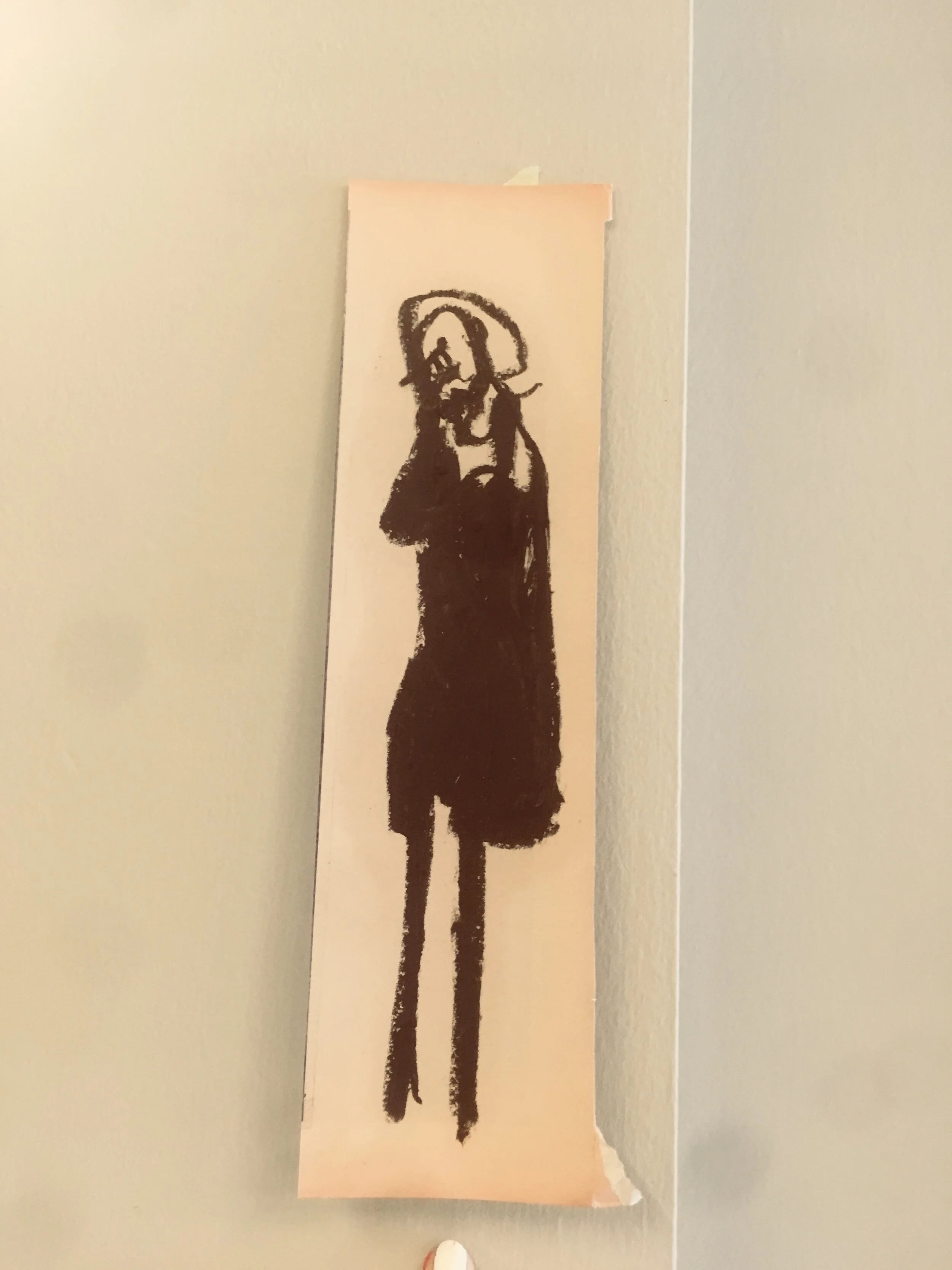  charcoal on paper, 7x18 cm, 2018. SOLD 