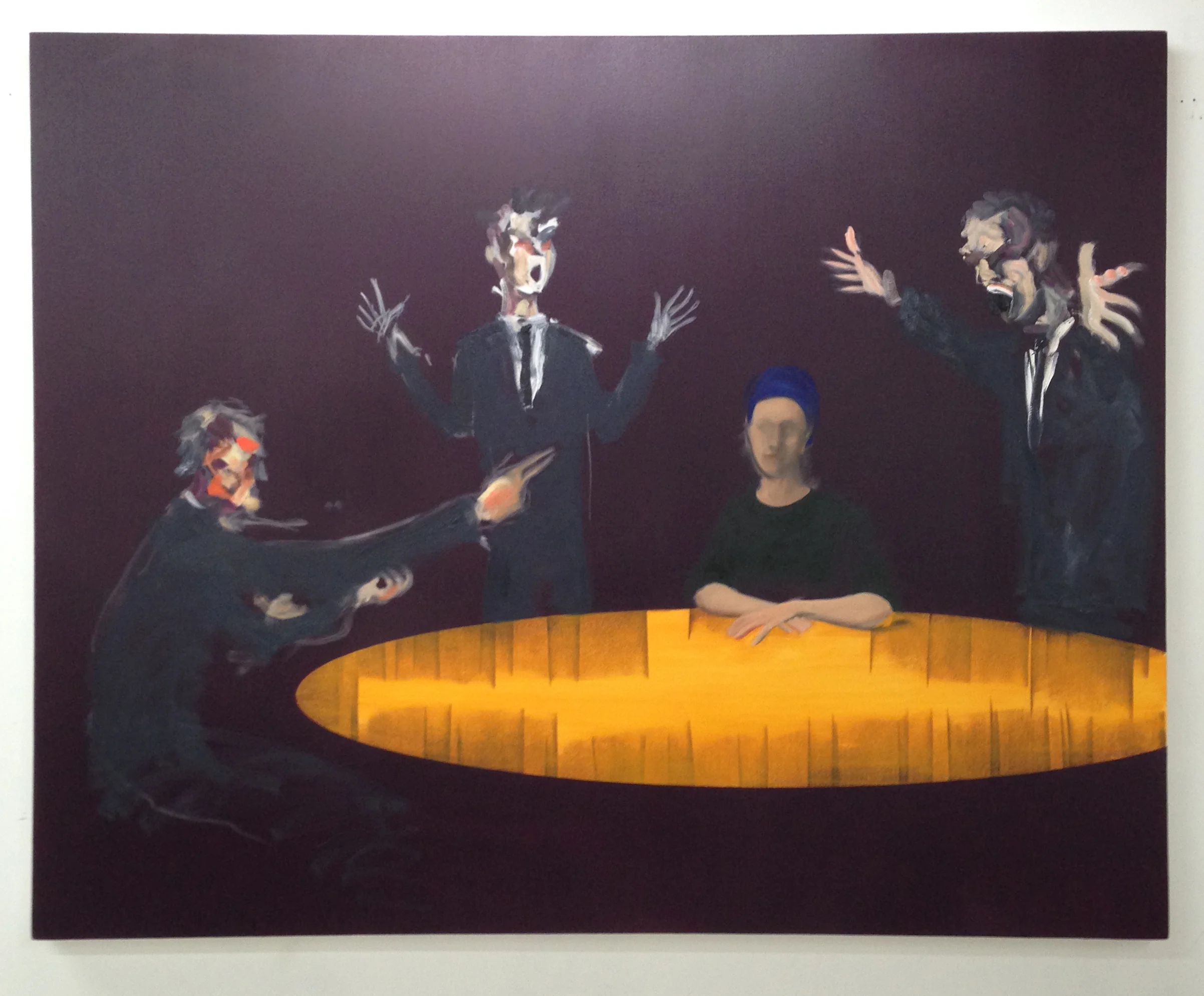  KSIC-TV (let us not praise famous men) 014 oil on canvas 53-1/2 x 67 