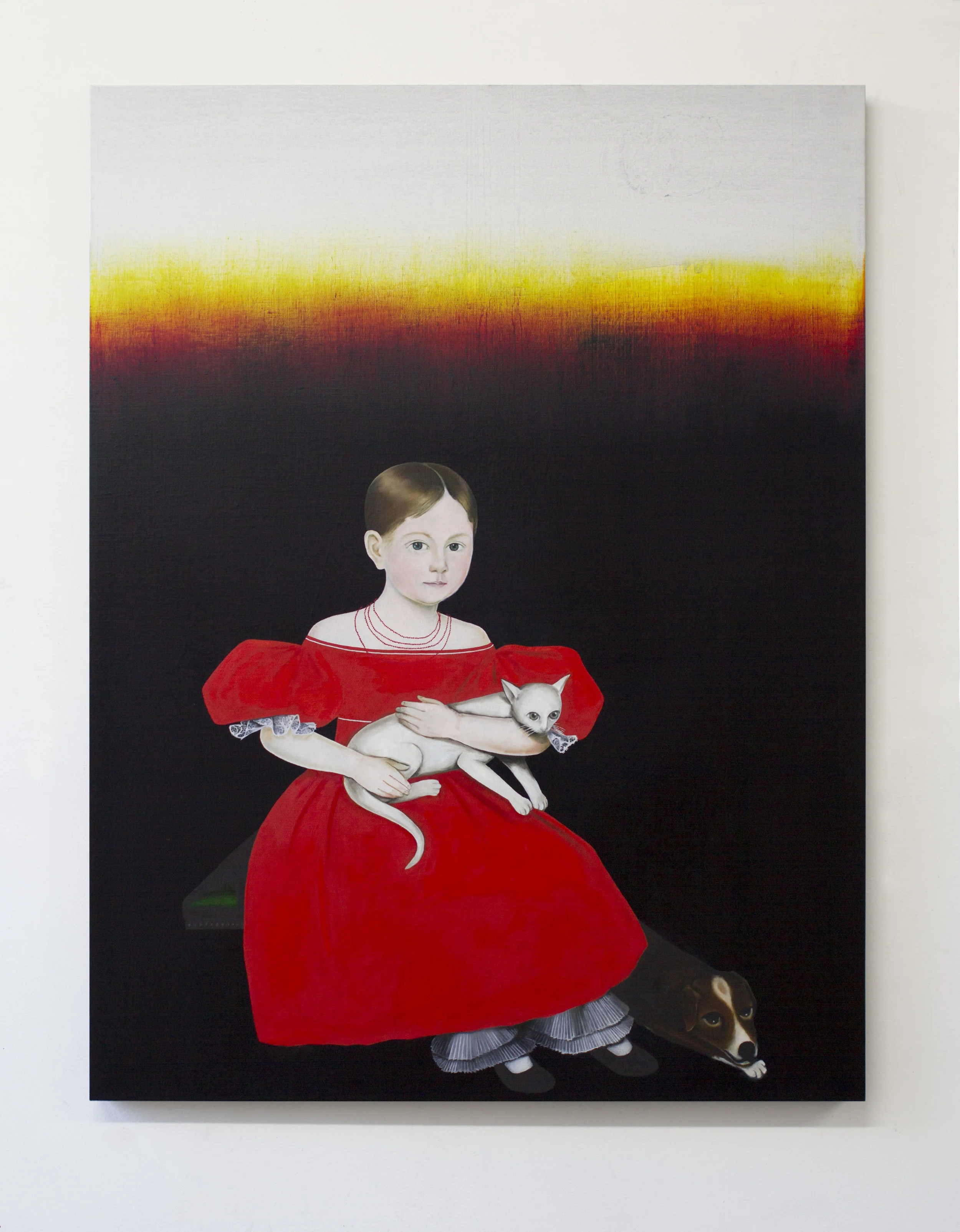 Study for a Girl in a Red Dress 2017 oil on linen 38 x 29 inches