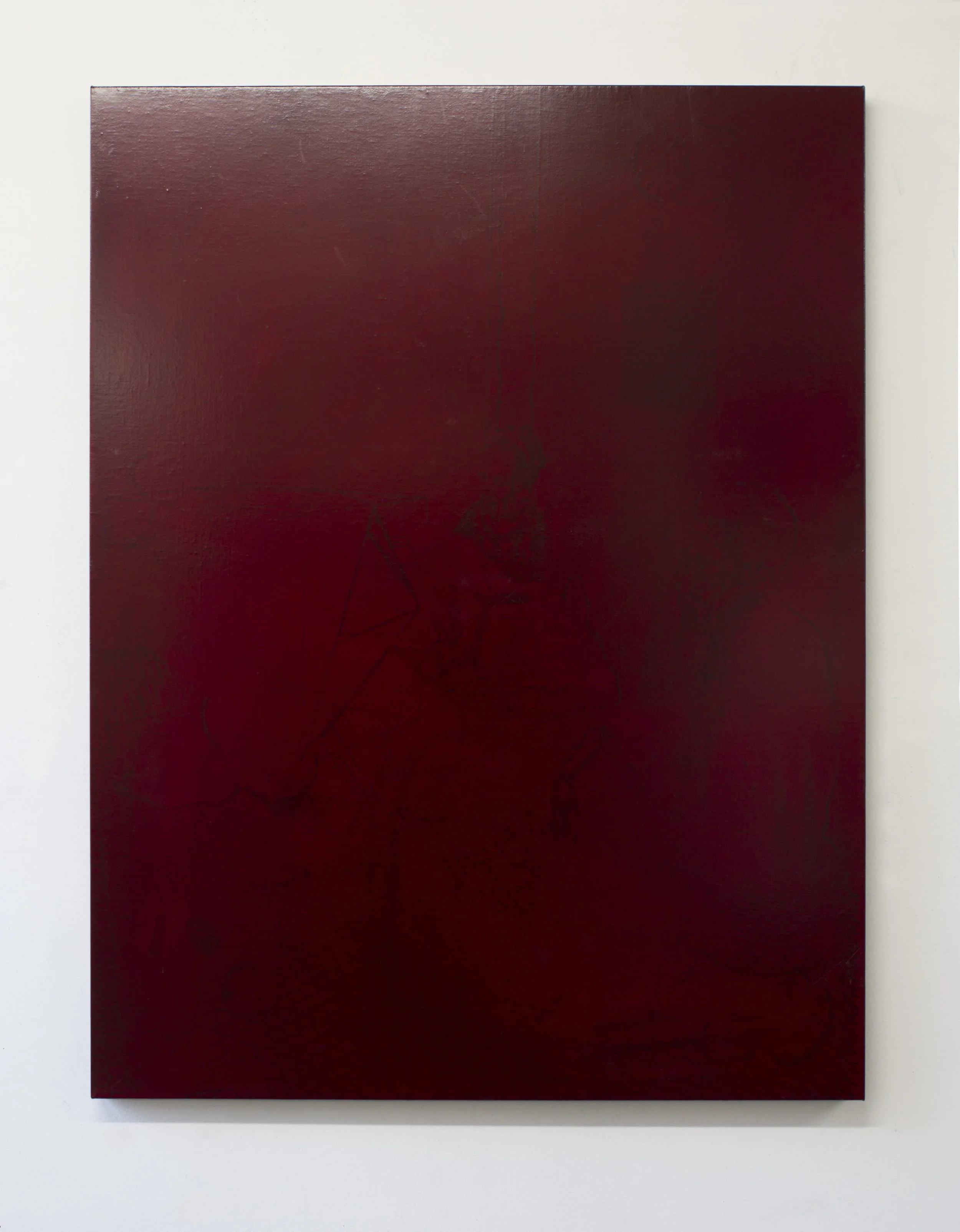 Study for Rubylith 2016 Rubylith and pigment on linen 38 x 29 inches