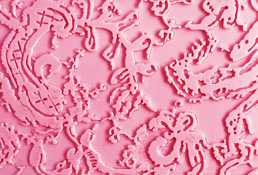 The Garden of Eden, 2002-2004. Styrofoam, 10' x 10' x 10', detail inside wall.