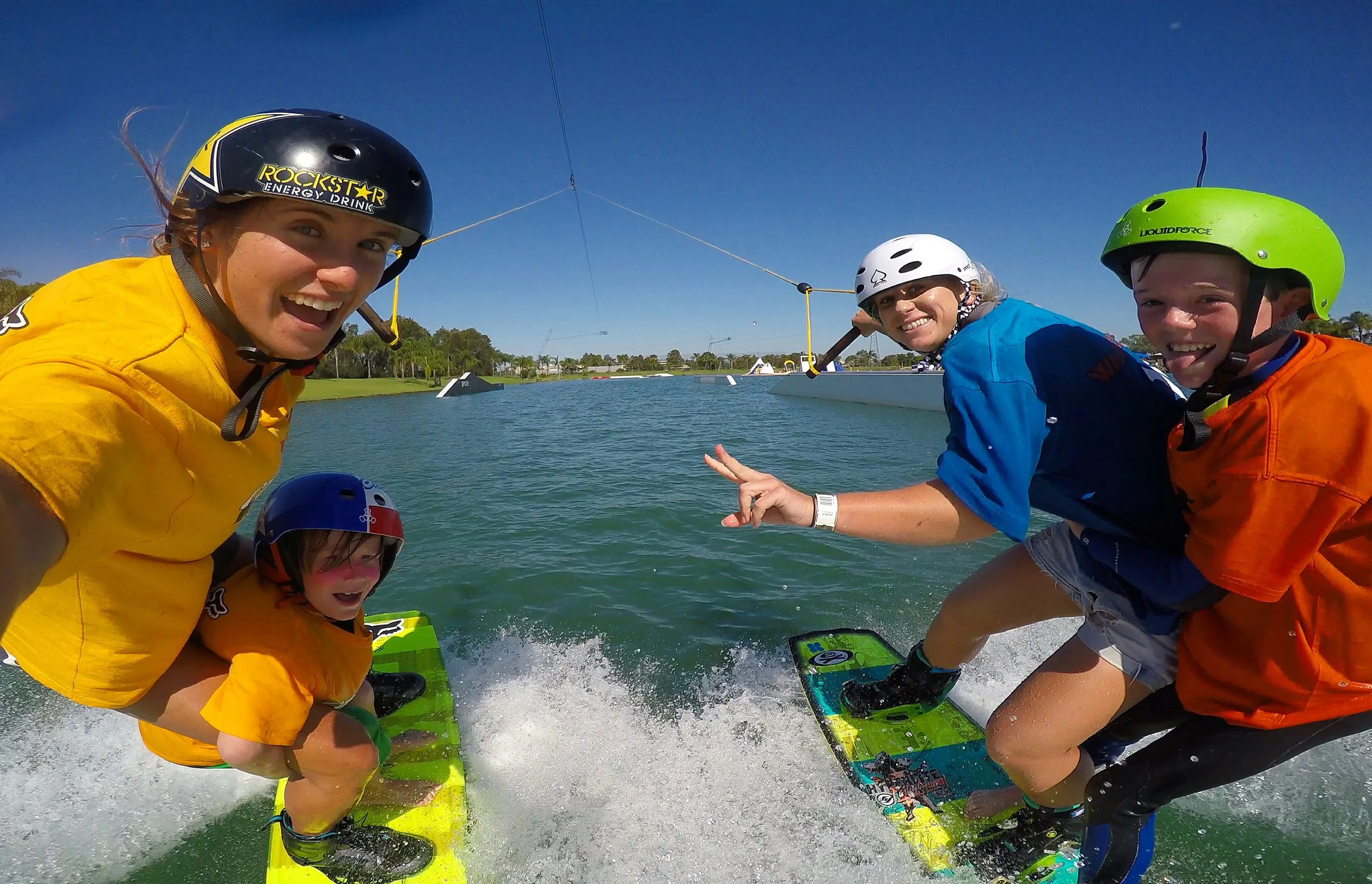Former World Champion Wakeboarder and resident coach, Courtney Angus and guest coaches
