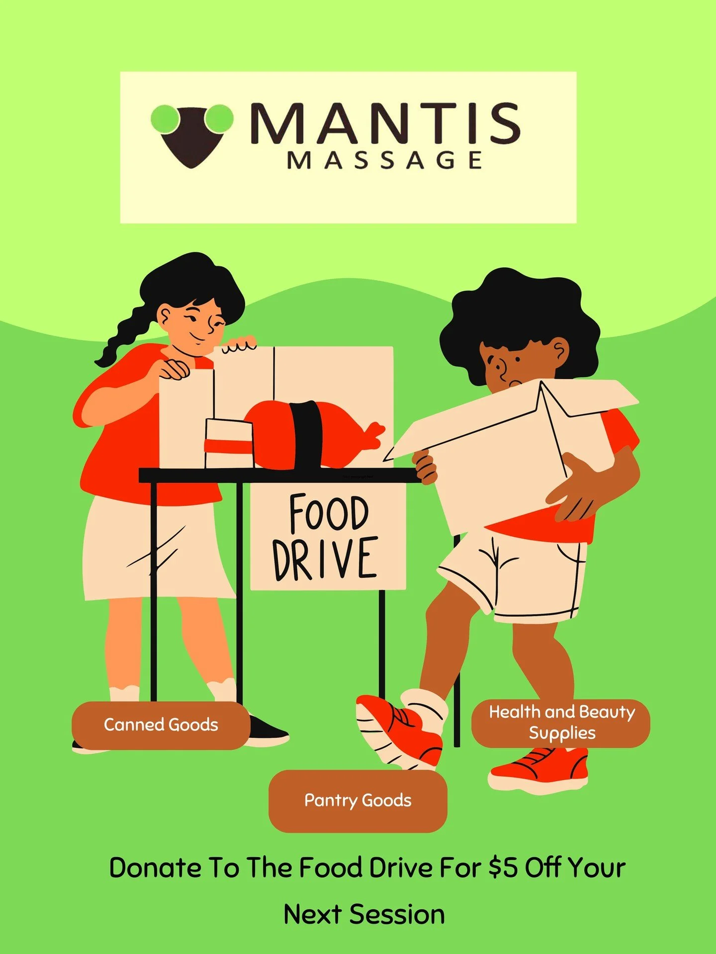 Bring non-perishables and get $5 off your appointment! We will be donating to @ctxfoodbank!