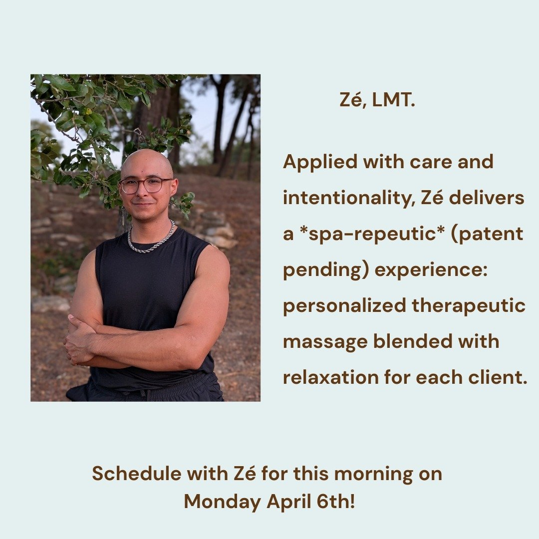 Schedule with our therapist Z&eacute; at the Airport Boulevard location today, Monday April 6th!