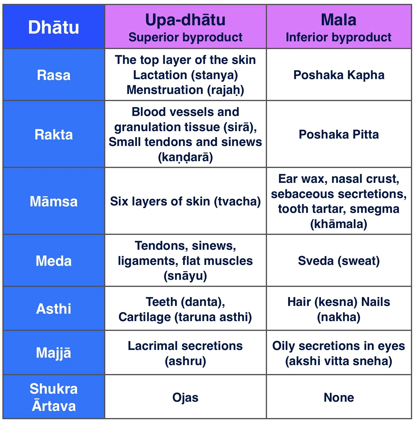 Dhātus — Vibrational Ayurveda