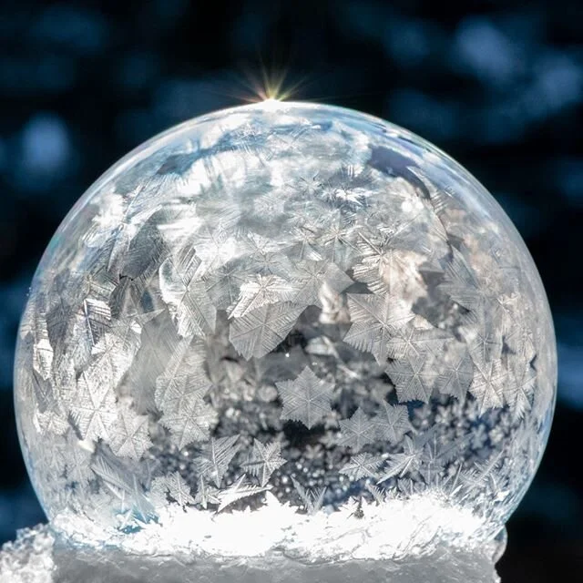 My first attempt at photographing frozen soap bubbles.