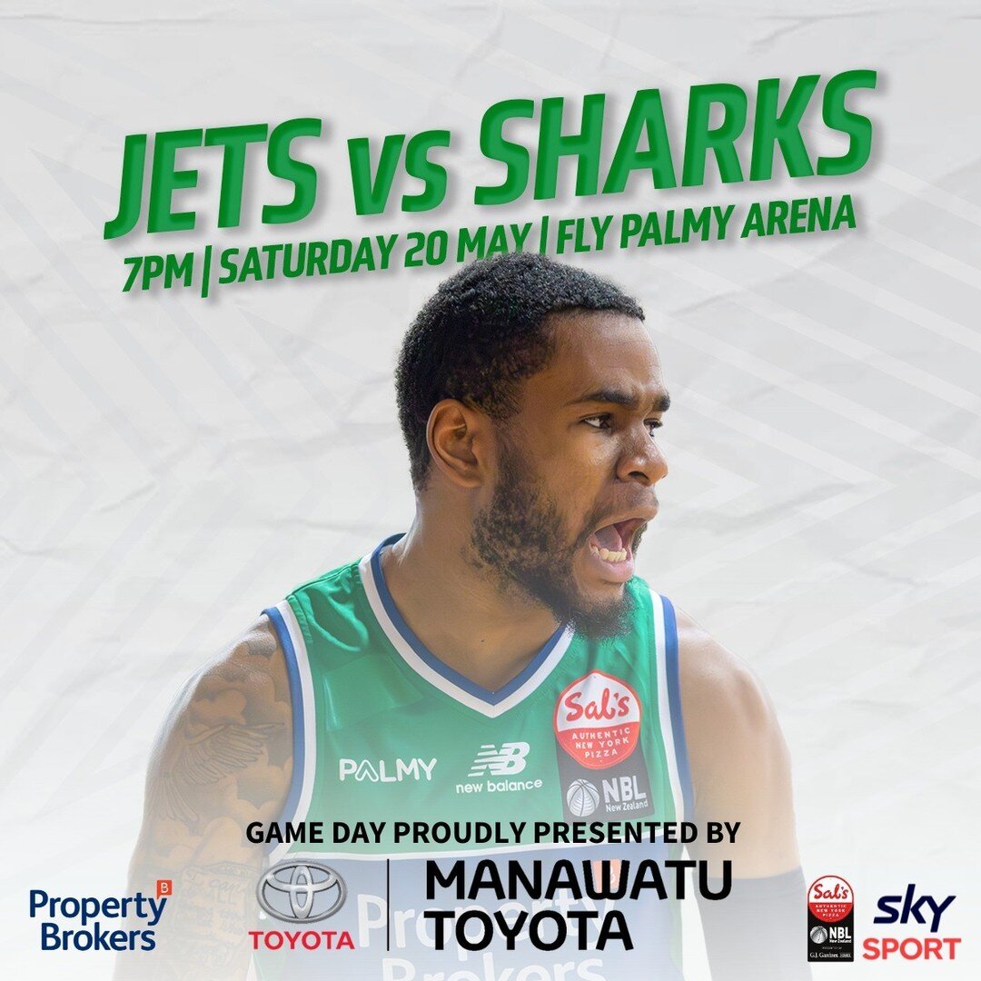 Not long now till your Property Brokers Jets hit homecourt again in Fly Palmy Arena to take on the @southlandsharks in round 7 of the #SalsNBL 🔥 

Our guys are super-focused after a disappointing loss to the Bulls last weekend, and they'll be lookin