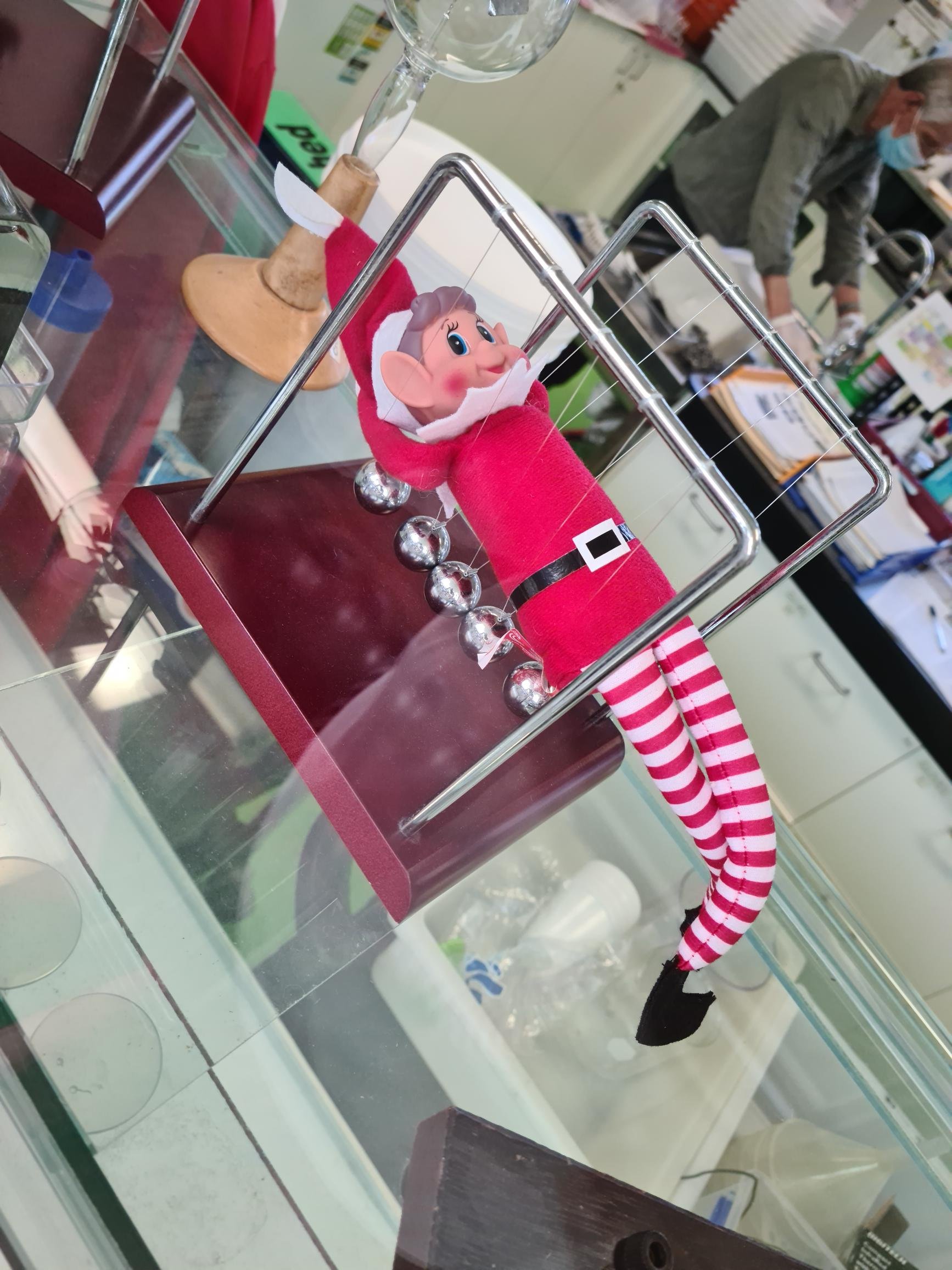  The science elf started the last week of term, kicking back and relaxing. 