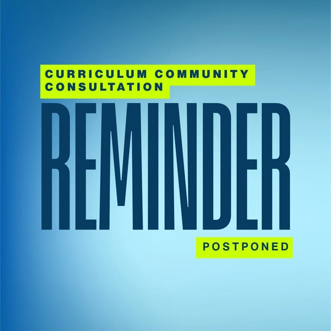 A reminder that, as advised in Next Week @ TC and on Compass, the Curriculum Community Consultation planned for tonight has been postponed.

Our incredible team of staff continue to work on their proposals, and we look forward to sharing more with th