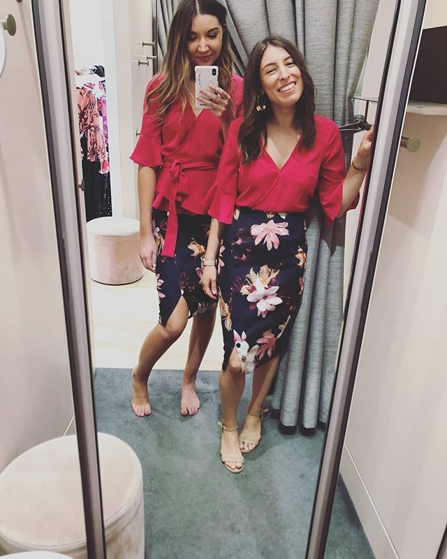 Twinning. When your clients need specific colours for work and end up in the same pieces! Proof that different pieces can suit different heights and shapes, it's all about how you style it. #personalistylist #work @portmans_