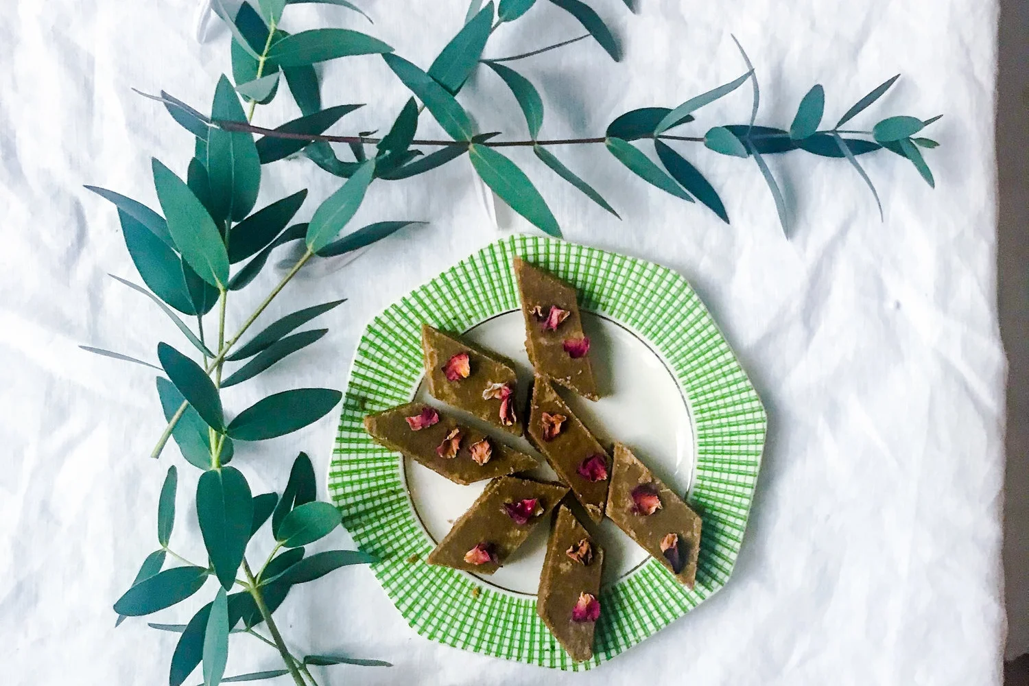 ROSE AND CARDAMOM BESAN BARFI