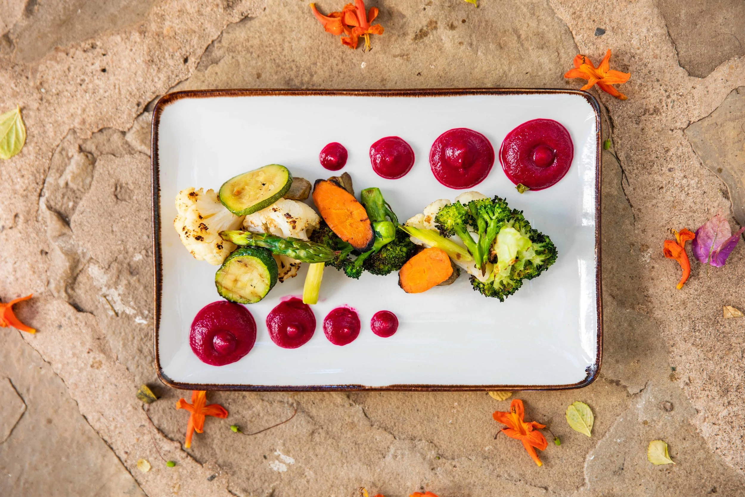 ROAST VEG DUNKERS WITH BEETROOT AND CUMIN DIP
