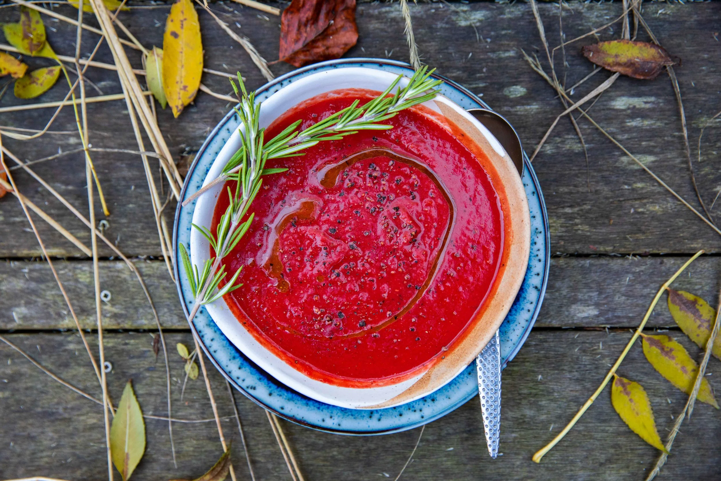 WINTER SUNSET SOUP WITH GINGER, CUMIN AND ROSEMARY