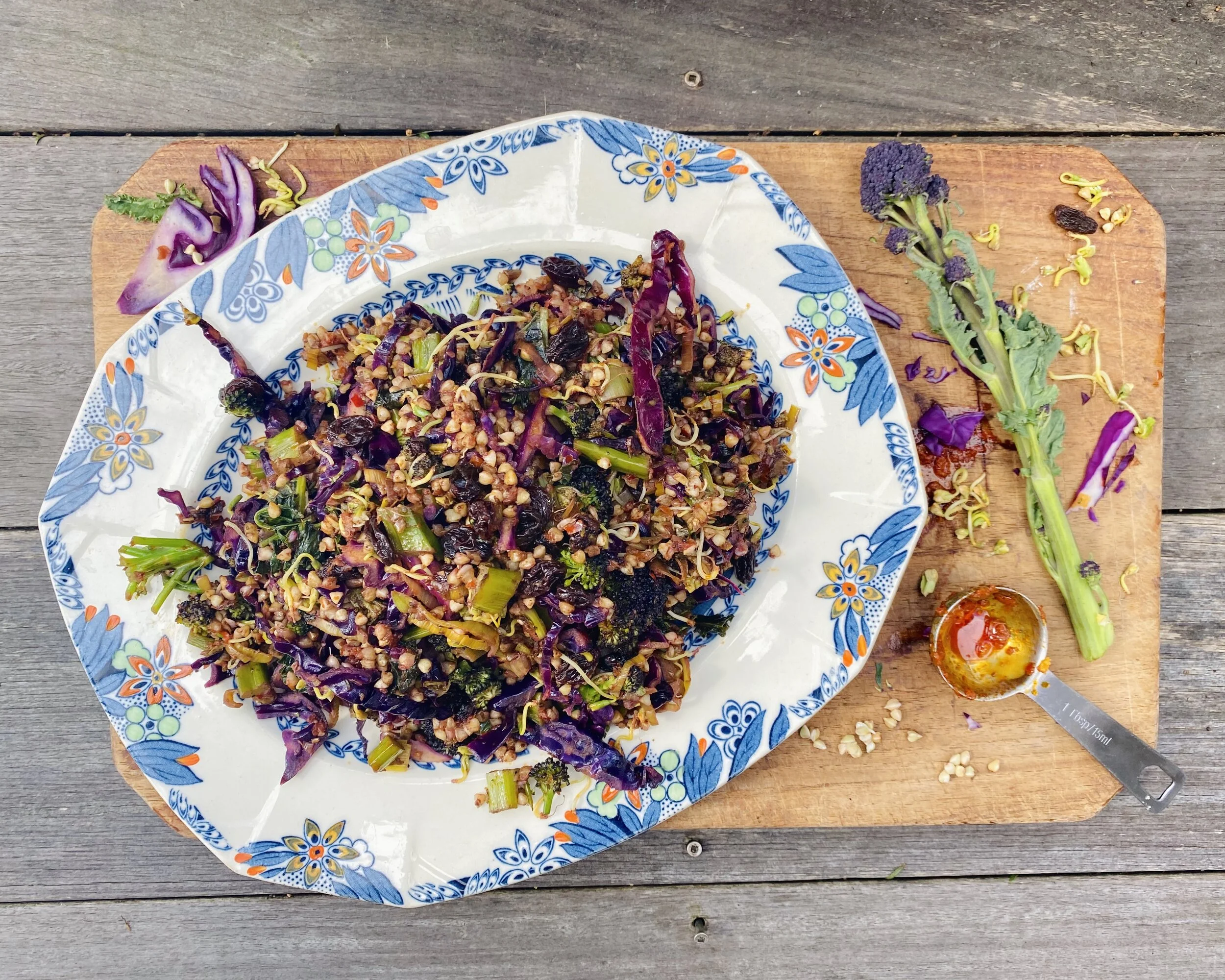 SAUTÉED BUCKWHEAT SPROUT PILAU WITH HARISSA AND ZA’ATAR