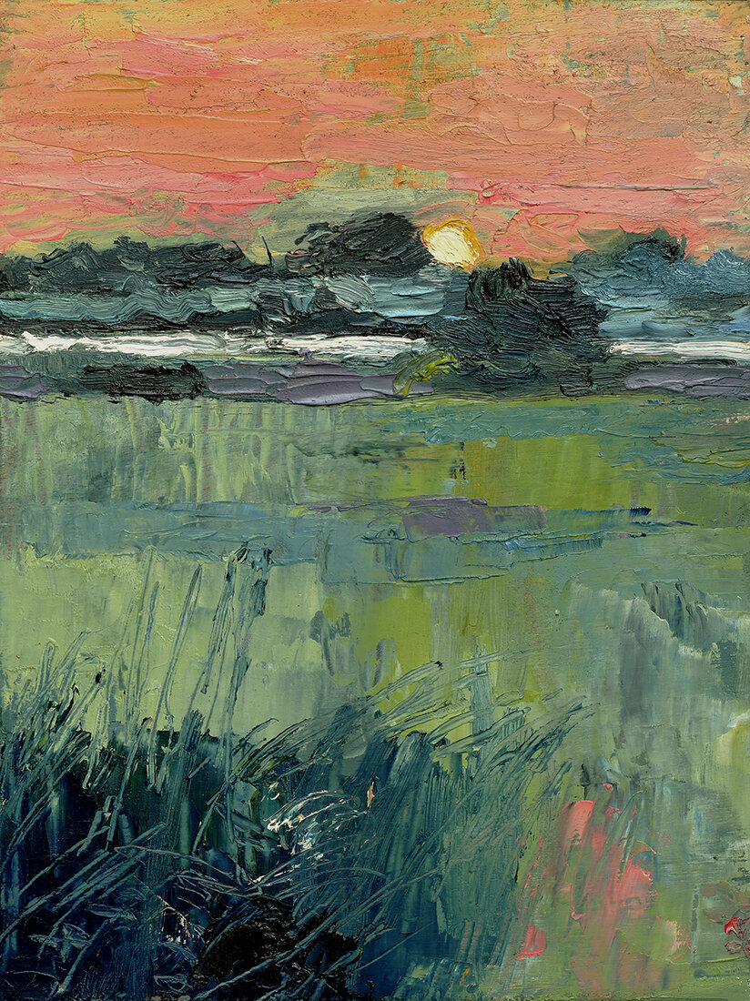 Deben Sunset, 160x210mm, oil on board, SOLD