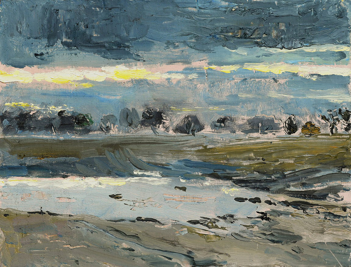 Flooded Winter Field  210x160mm, oil on board, SOLD