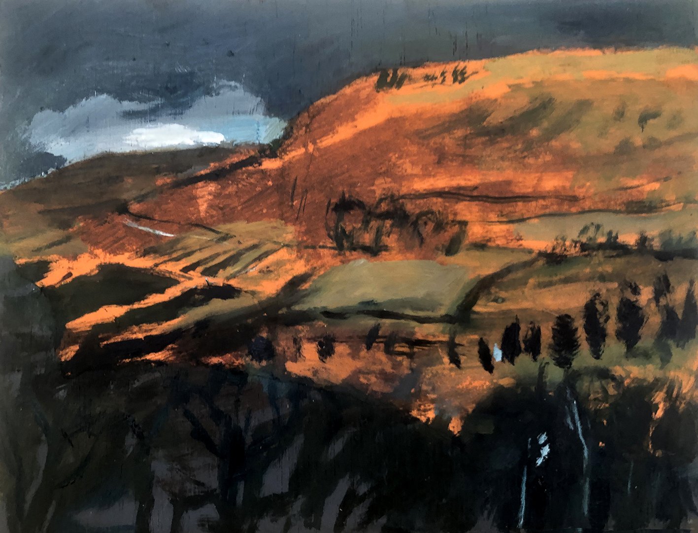 Mynydd Oren, oil on panel